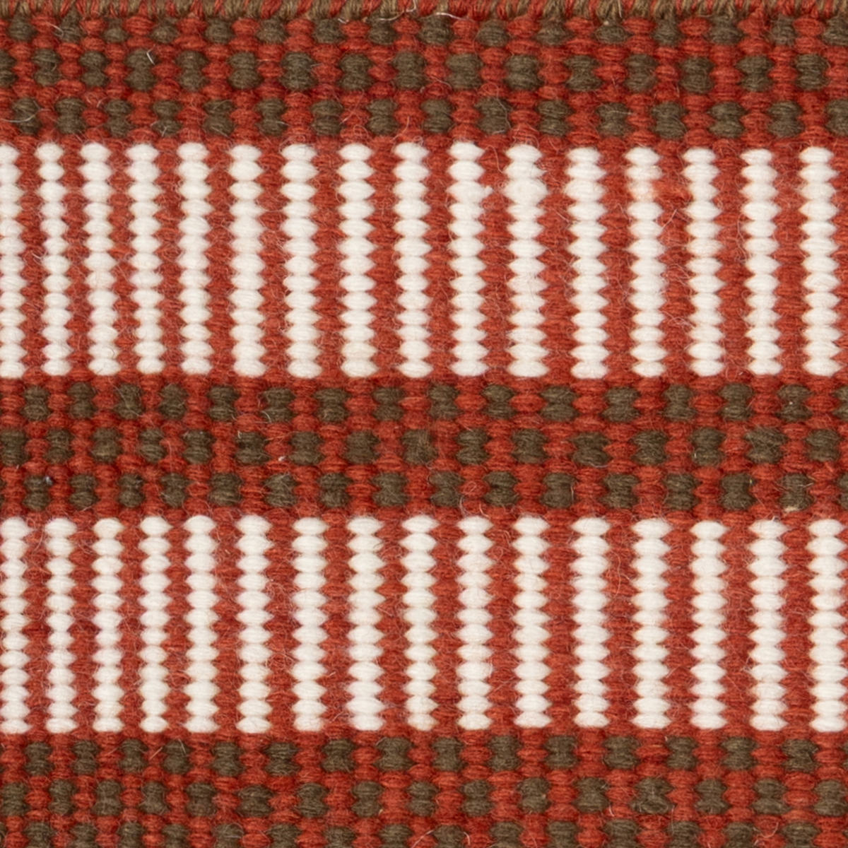 Mehr Tambi Lines close-up showing the wool weave and striped pattern