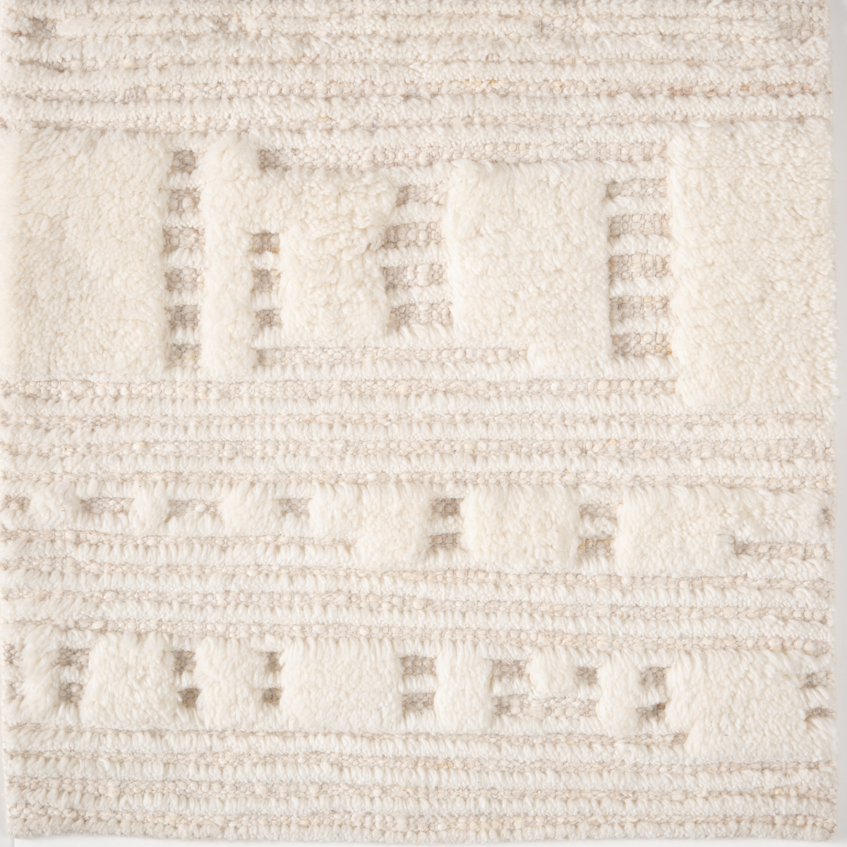 Mehran : Fossil Trace wool rug in neutral tones