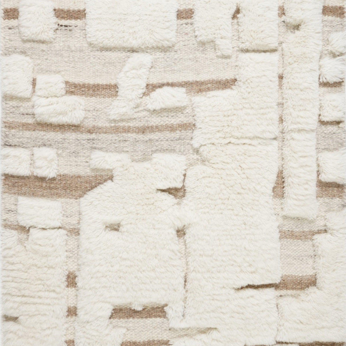 Mehran : Sculpted wool rug in neutral tones
