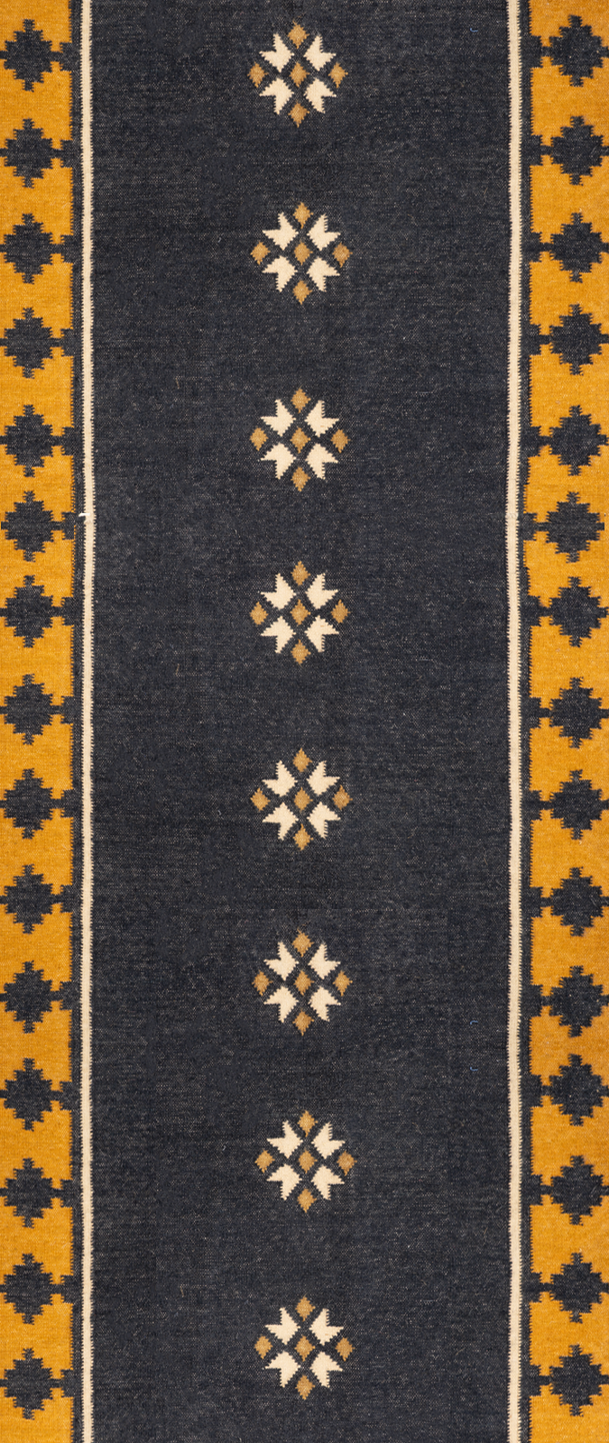 Midnight Crossroads wool rug in blue tones