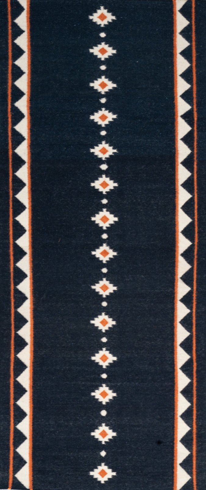 Midnight Ember Dhurrie Runner in cotton