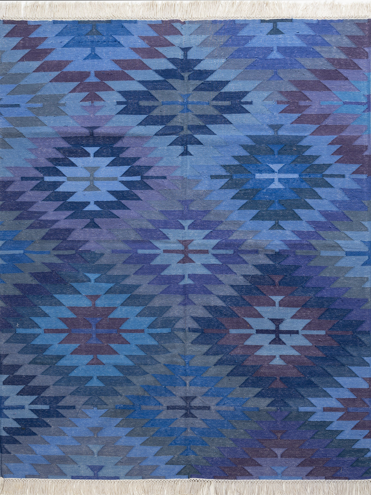 Midnight Mirage cotton rug in blue tones