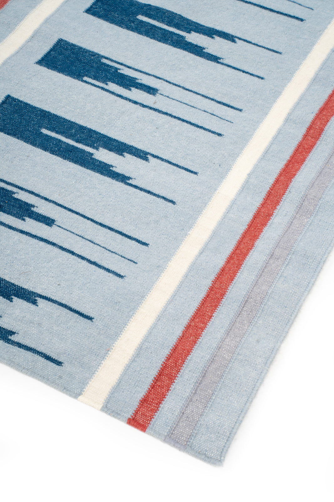 Midnight Skyline close-up showing the wool weave and geometric motif