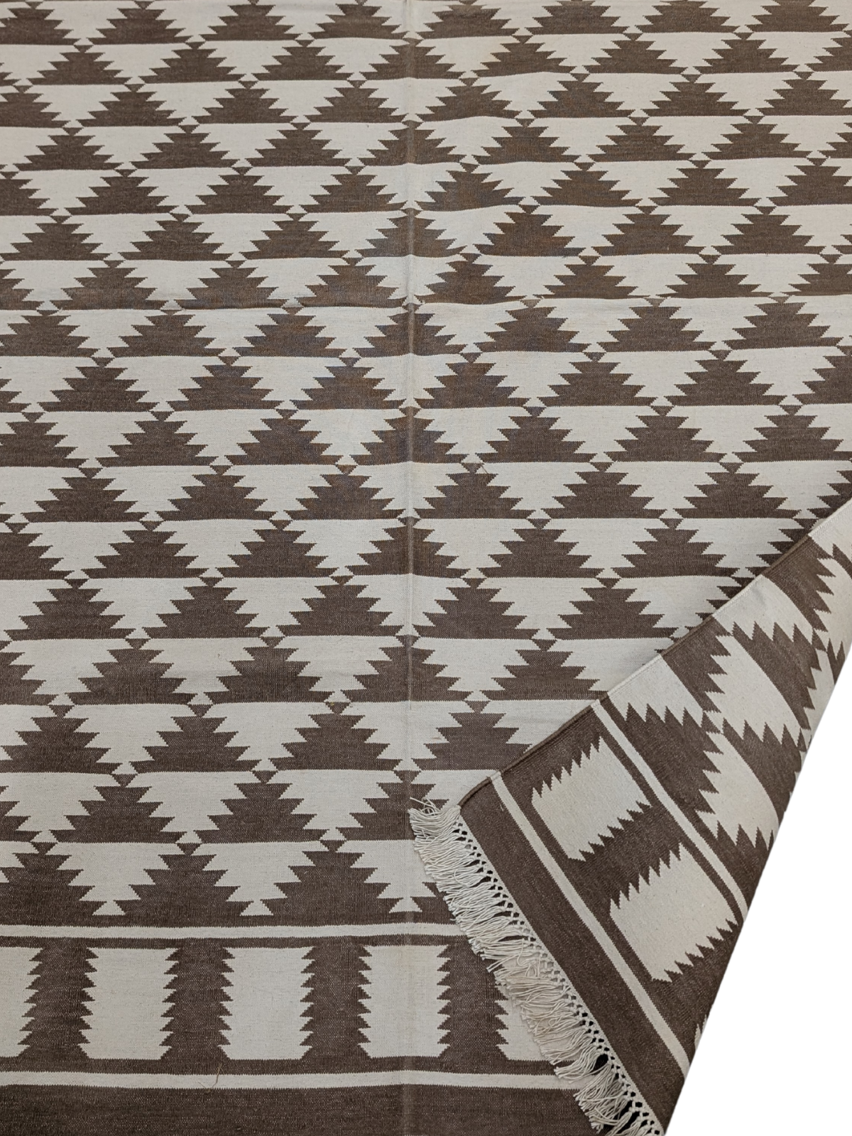 Mirage Flatweave detail showing the textured cotton surface and finishing