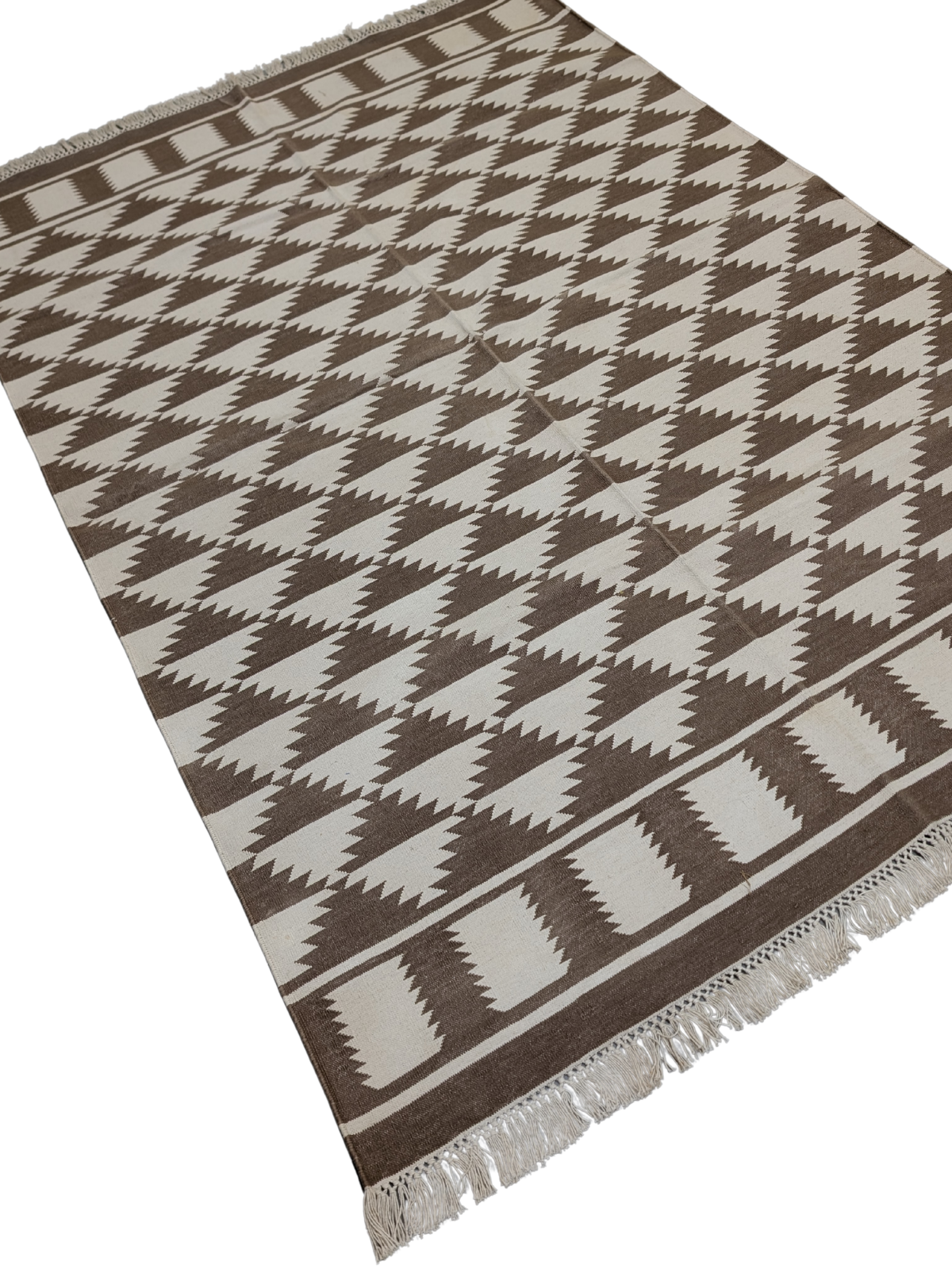 Mirage Flatweave cotton rug styled in a living room interior