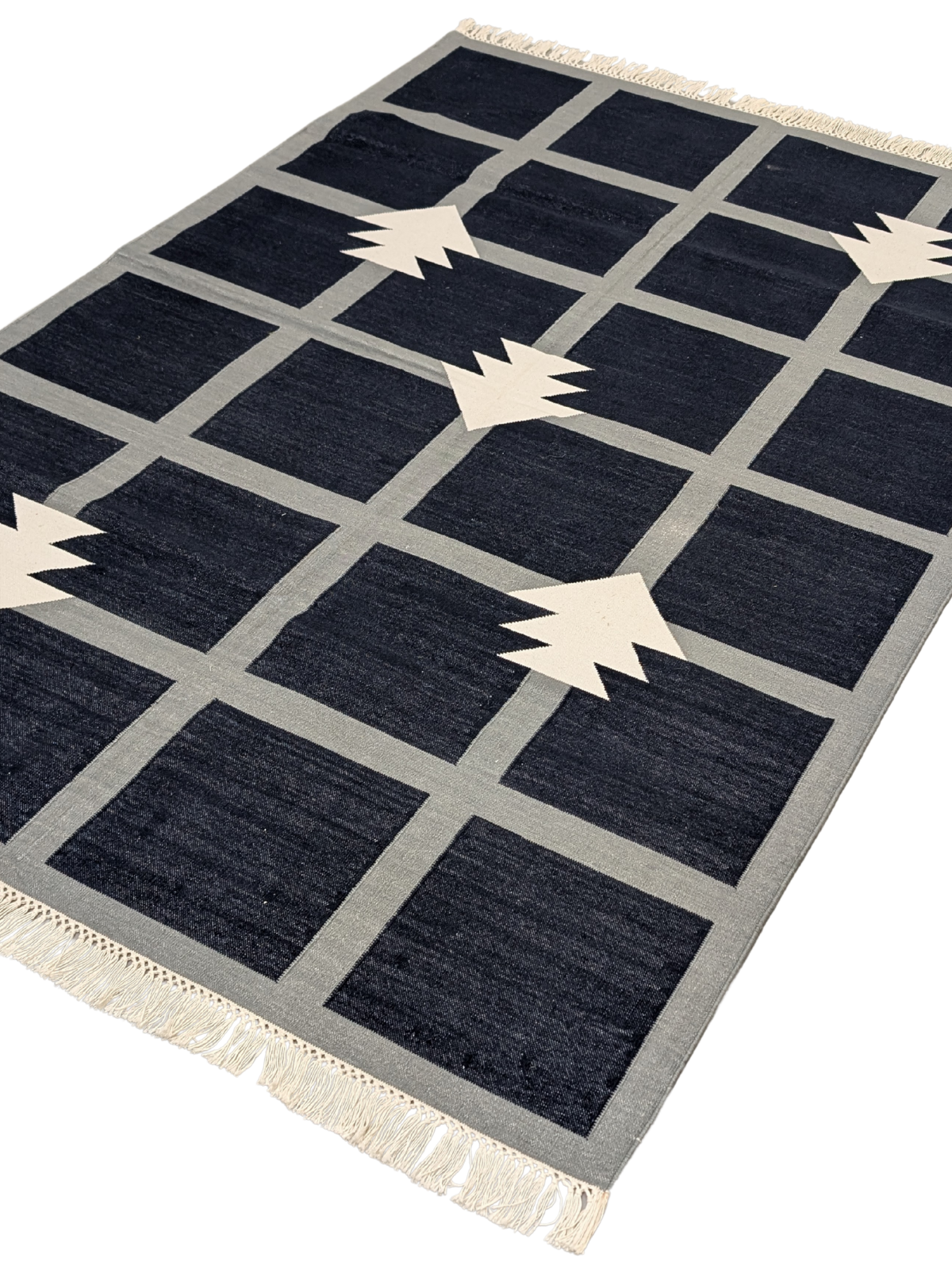 Modern Nomad Rug cotton rug styled in a living room interior