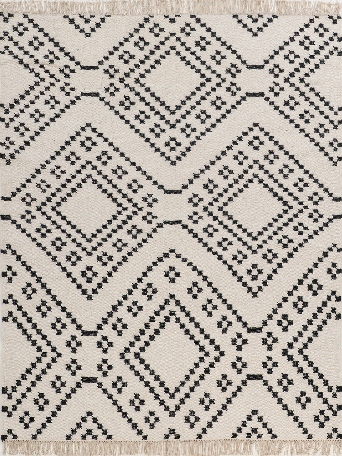 Monochrome Berber Flatweave Rug wool rug in grey tones
