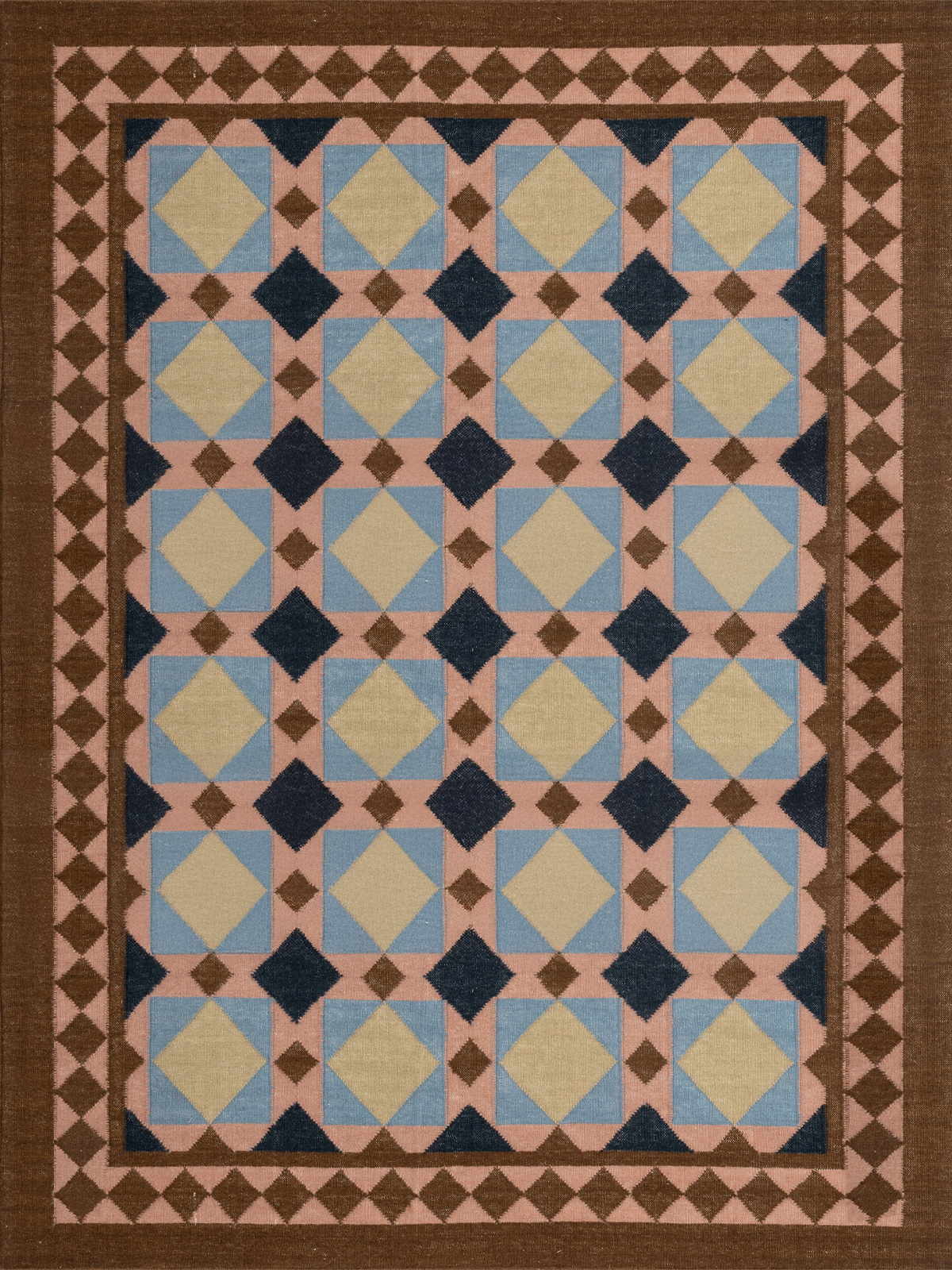 Mosaic Meadow Wool Rug - Merlot wool rug in red tones