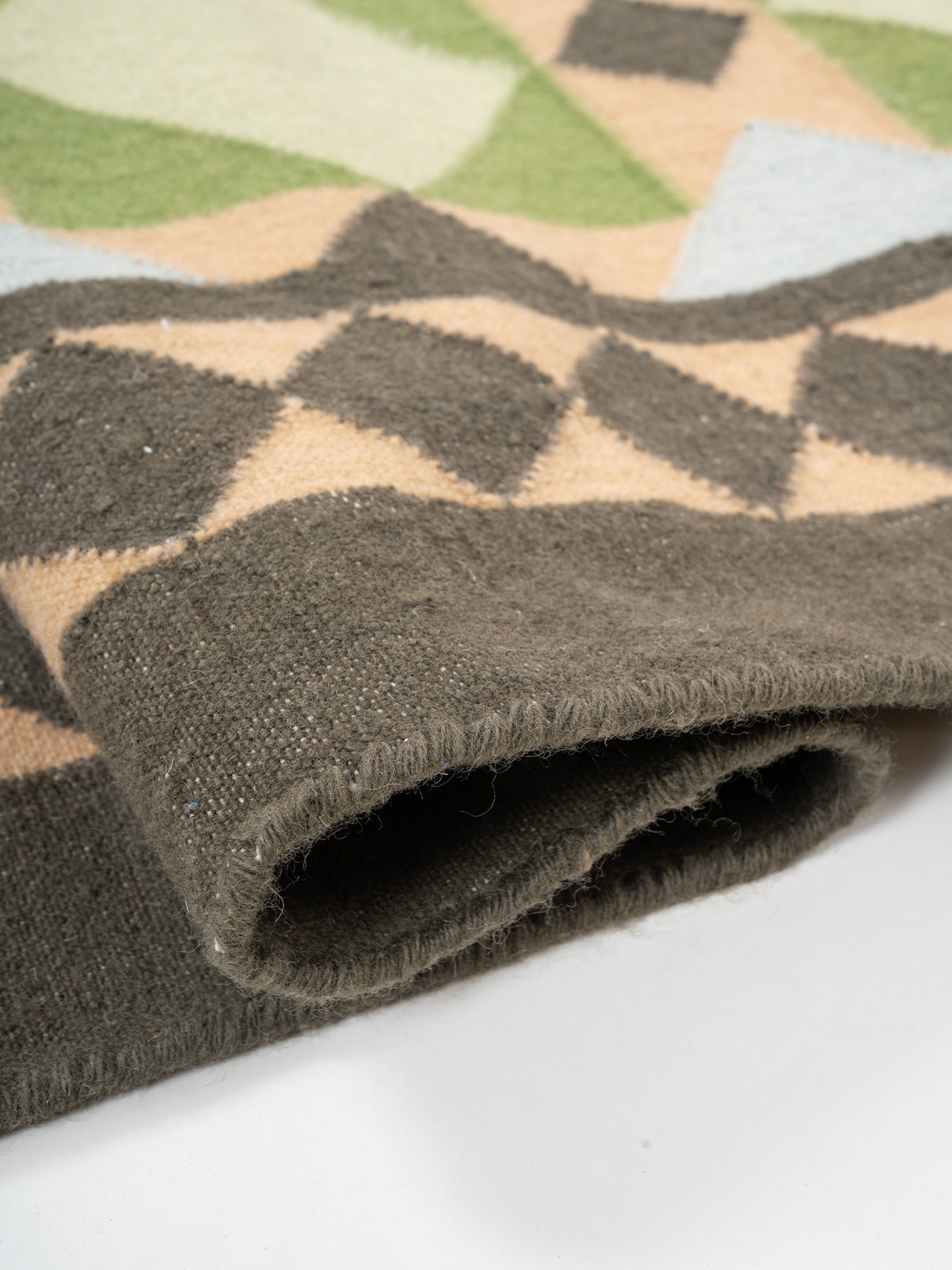 Mosaic Meadow Wool Rug-Sage - additional product view showing the wool rug