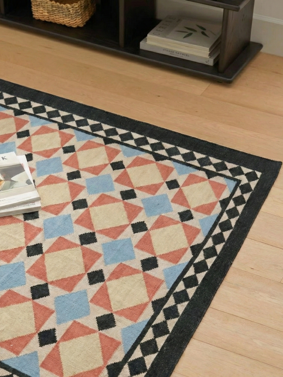 Mosaic Meadow Wool Rug - Wheat detail showing wool surface and textured texture