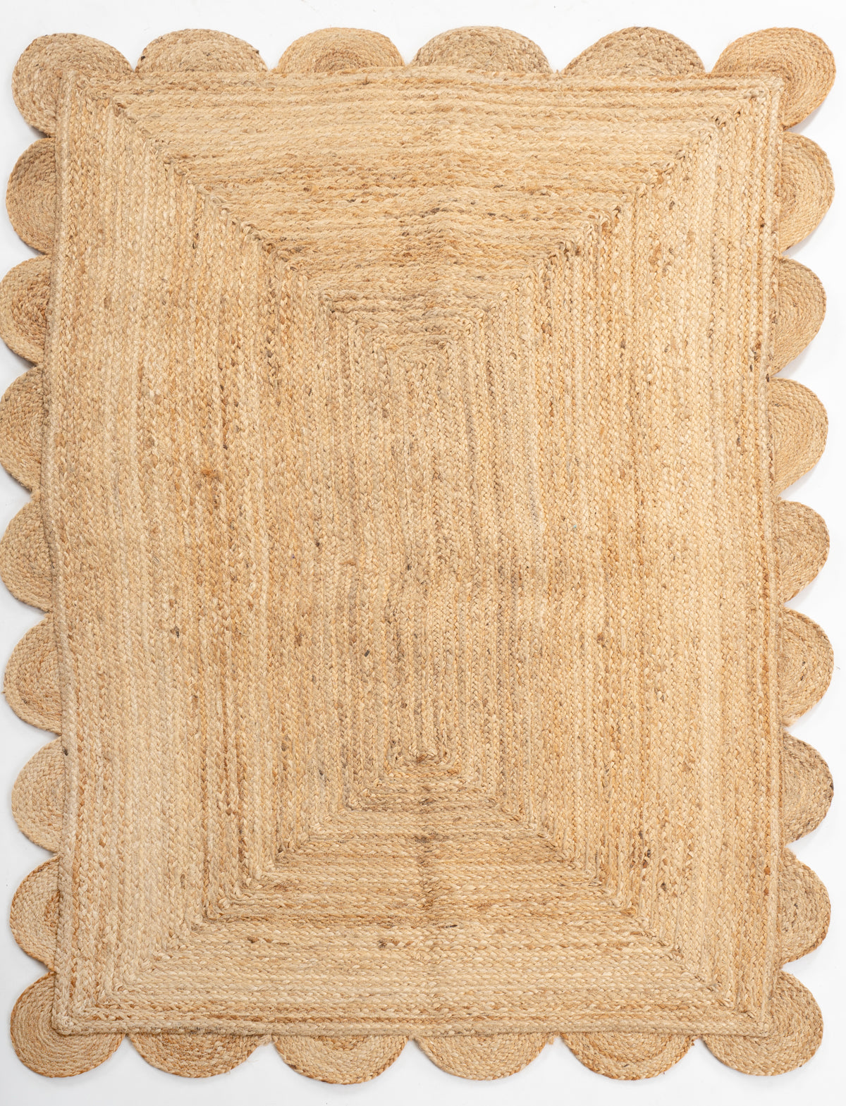 Mwanza scalloped jute rug- natural jute rug in neutral tones