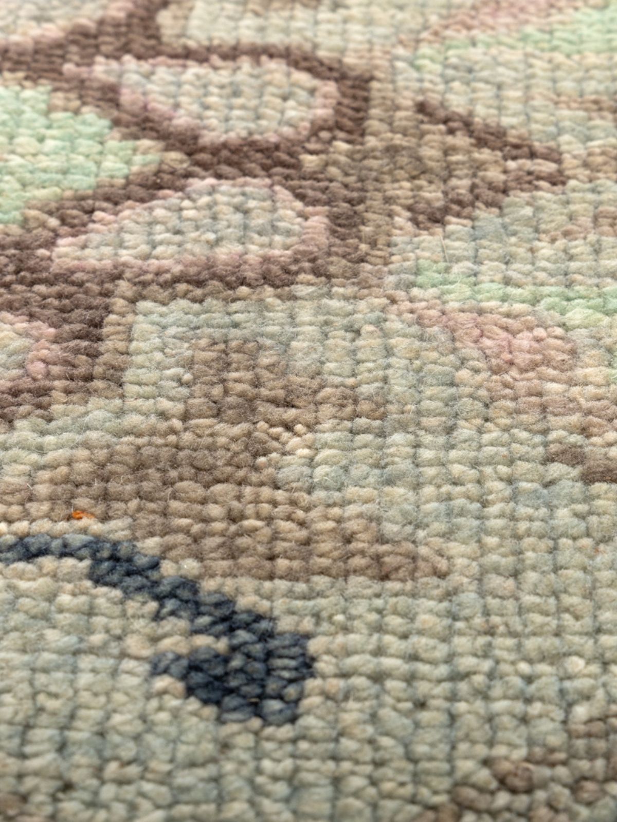 Navy Haven Turkish Hand-Knotted Rug - additional product view showing the nz wool rug