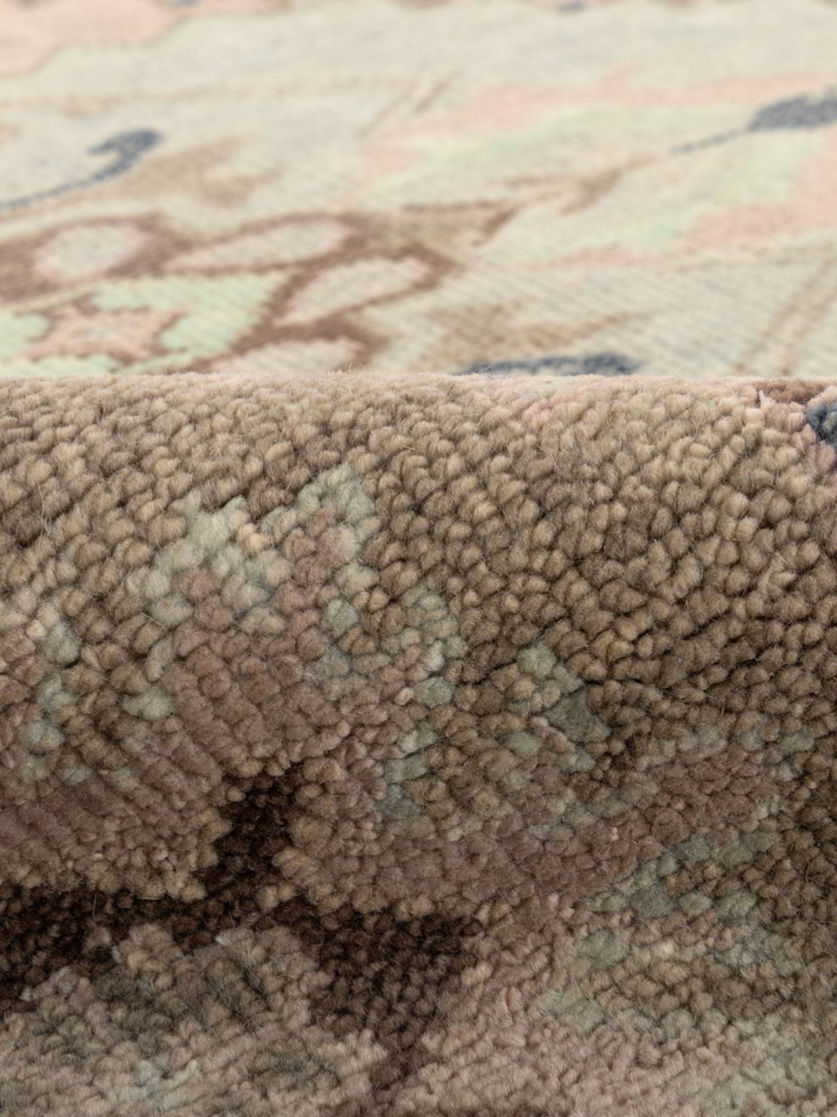 Navy Haven Turkish Hand-Knotted Rug detail of the traditional motif in nz wool