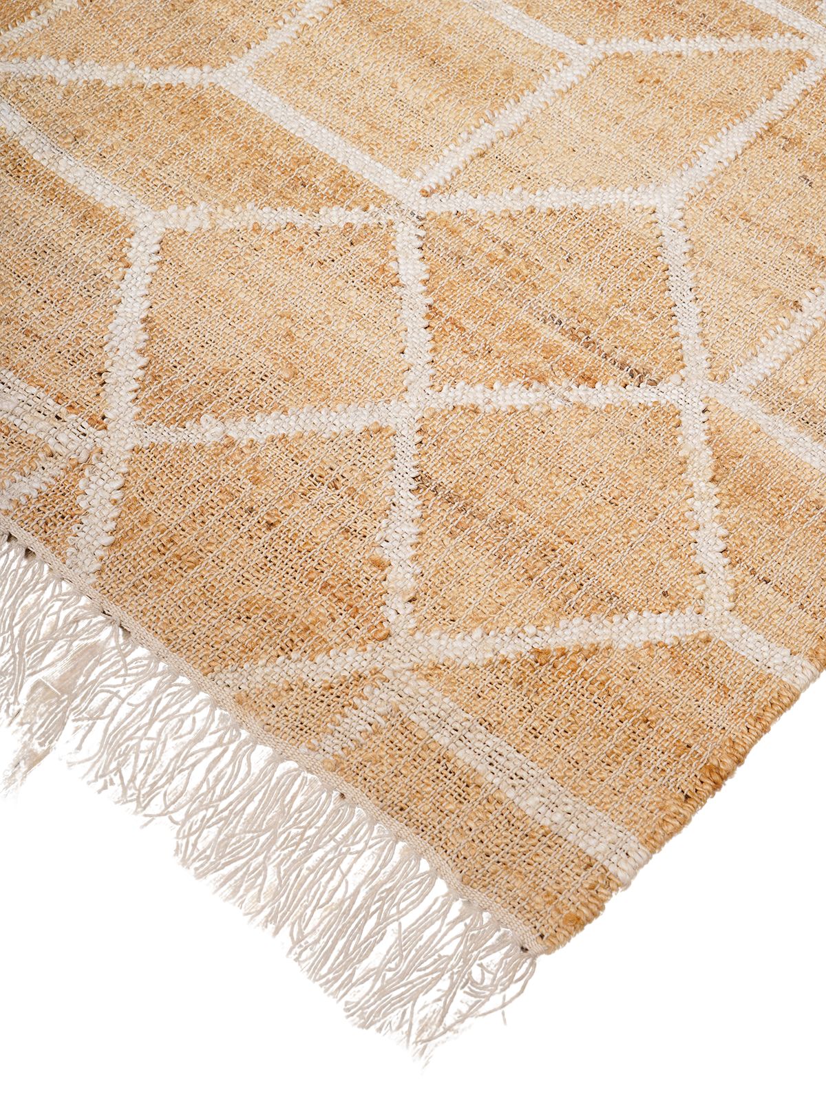 Nomad's Whisper Jute Rug close-up showing the jute weave and traditional motif