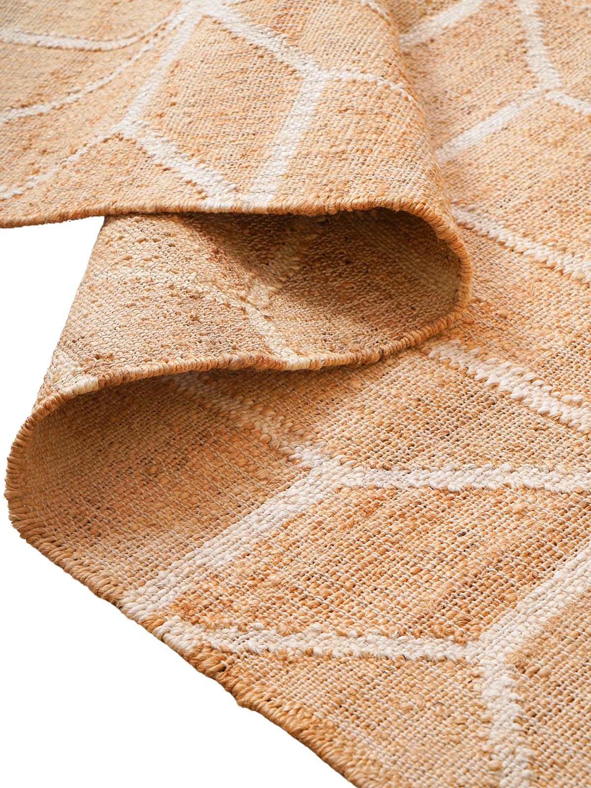 Nomad's Whisper Jute Rug detail of the traditional motif in jute