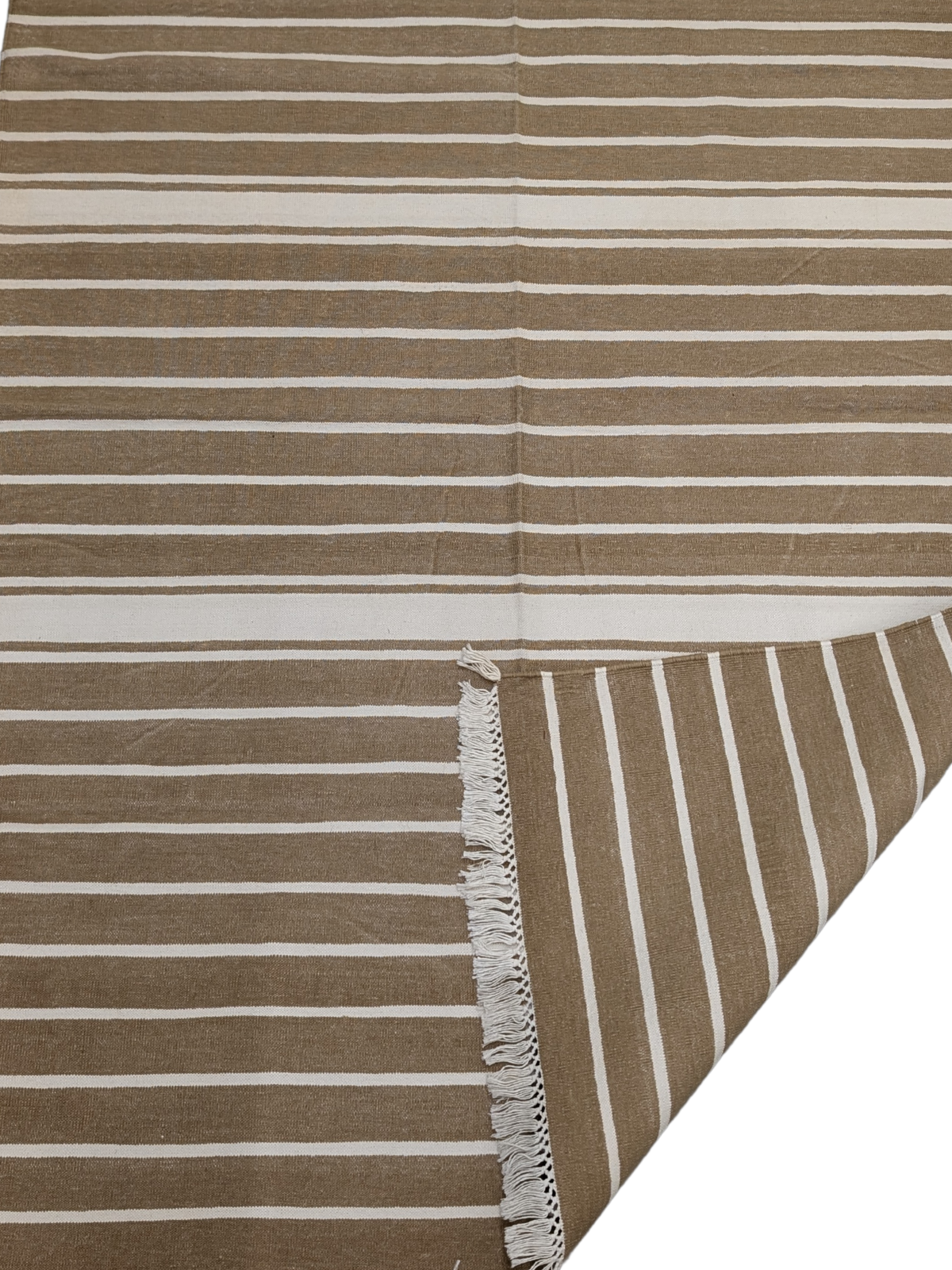 Organic Flow Flatweave detail showing the textured cotton surface and finishing