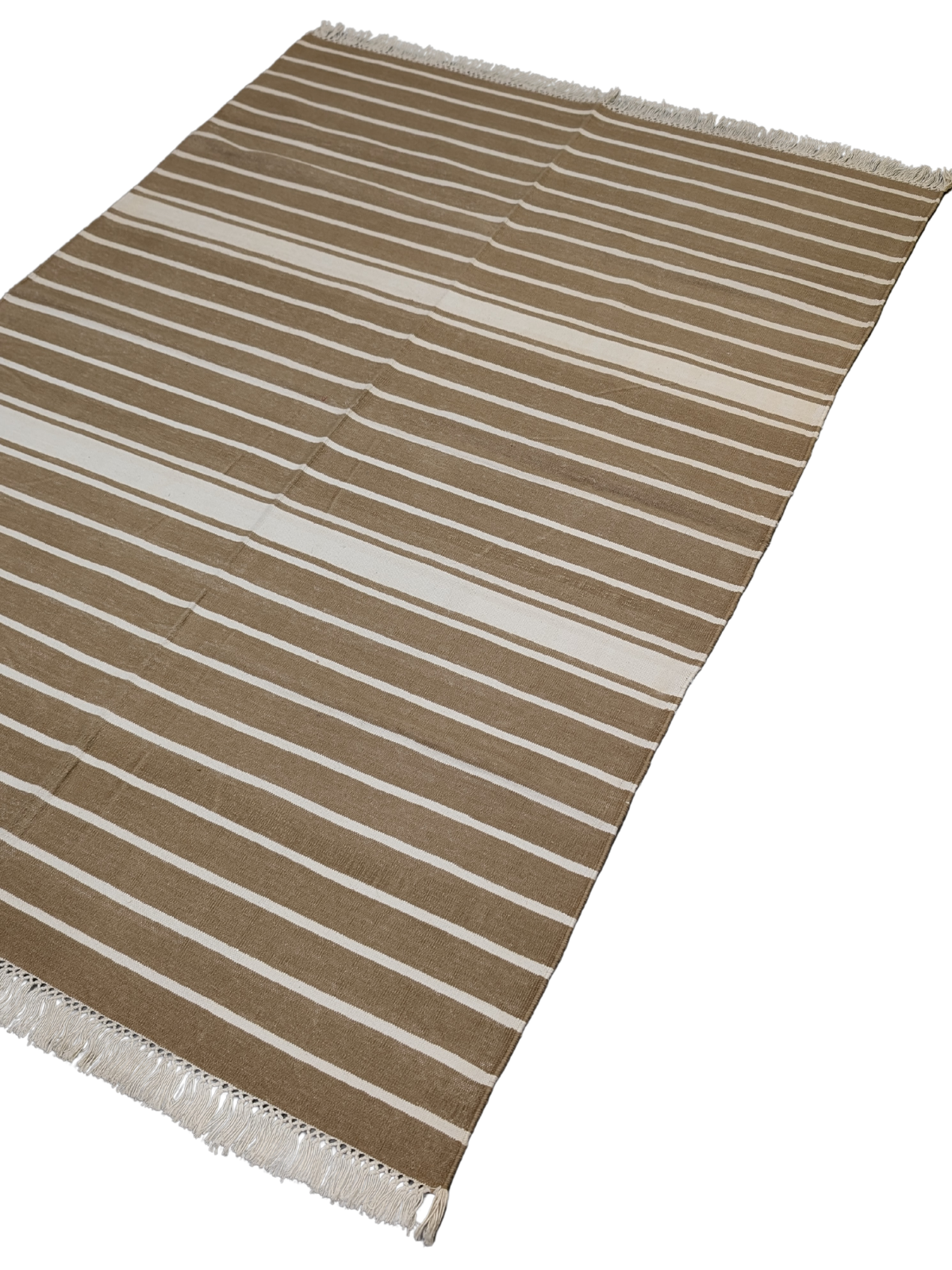 Organic Flow Flatweave cotton rug styled in a living room interior