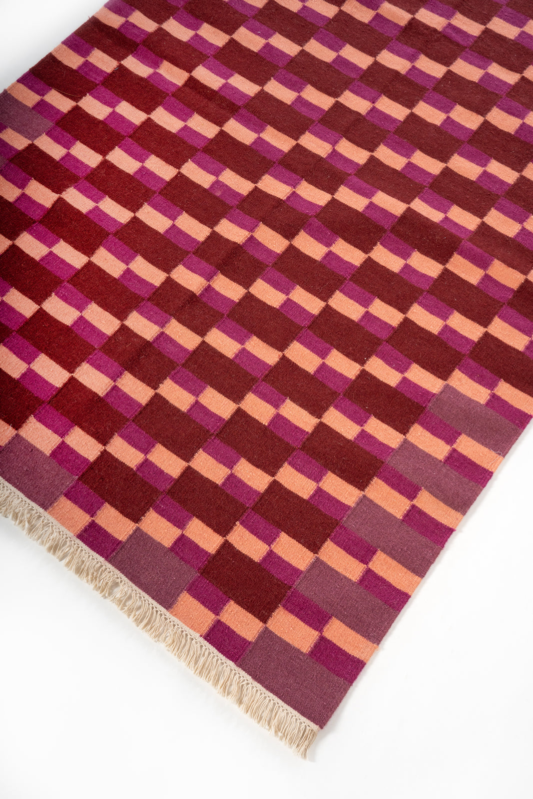 Pali Mosaic Rug close-up showing the wool weave and geometric motif