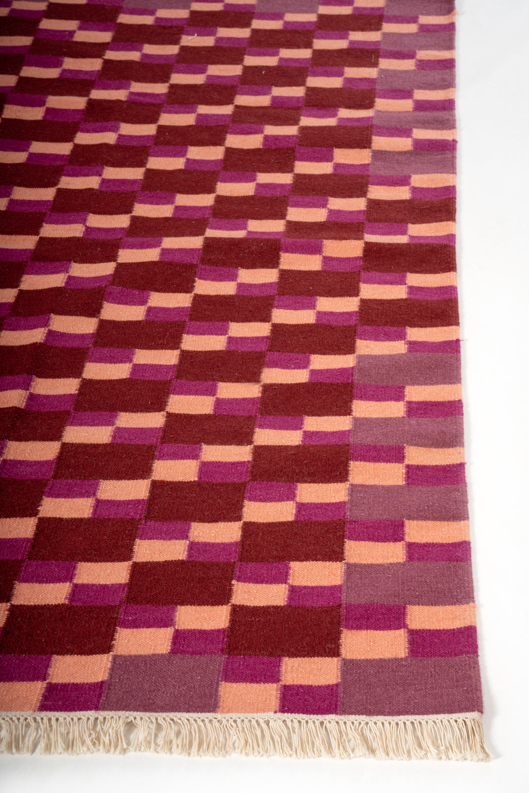 Pali Mosaic Rug wool rug styled in a living room interior