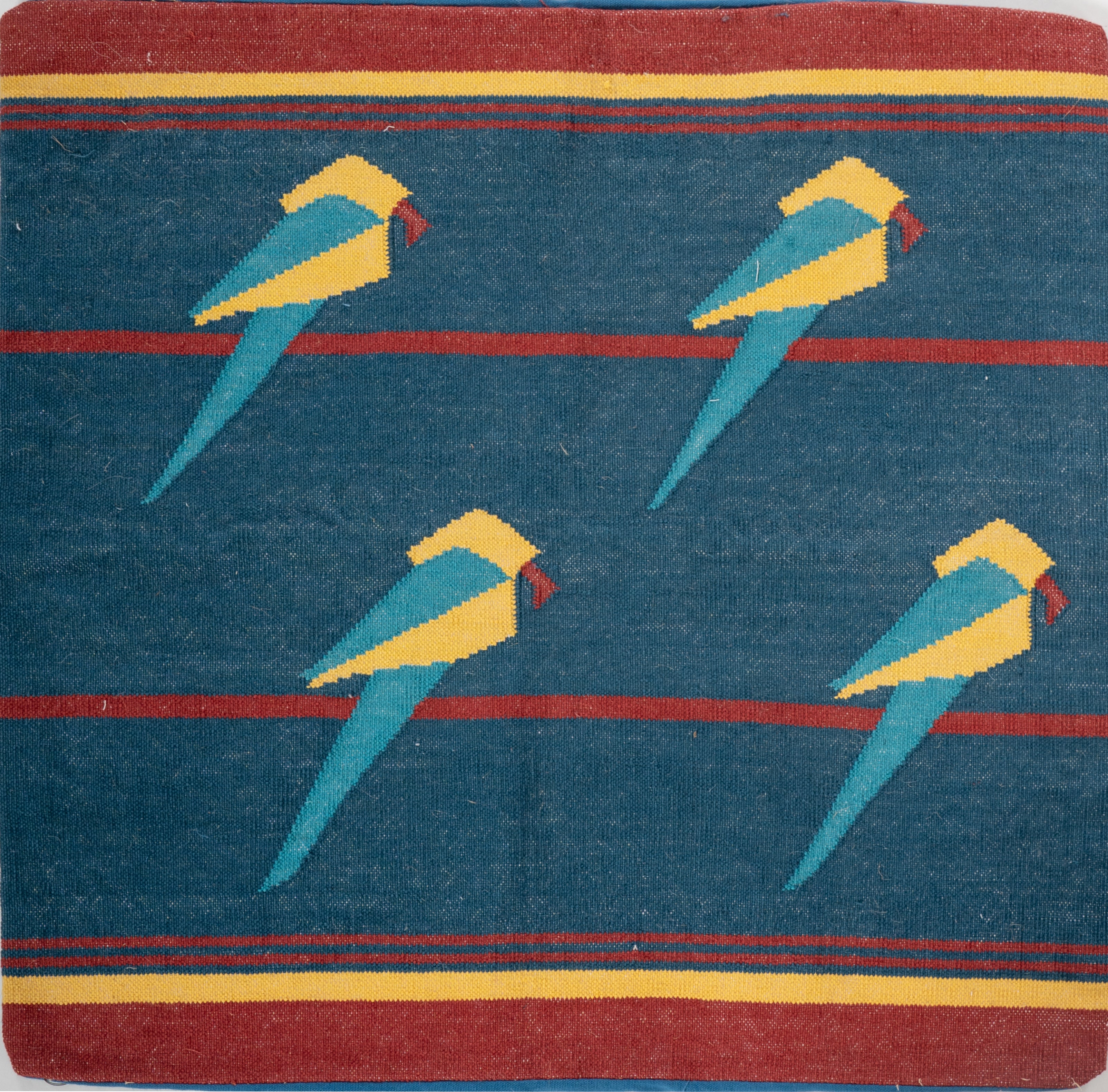 Parrot Paradise Flatweave Rug cotton rug in multicoloured tones