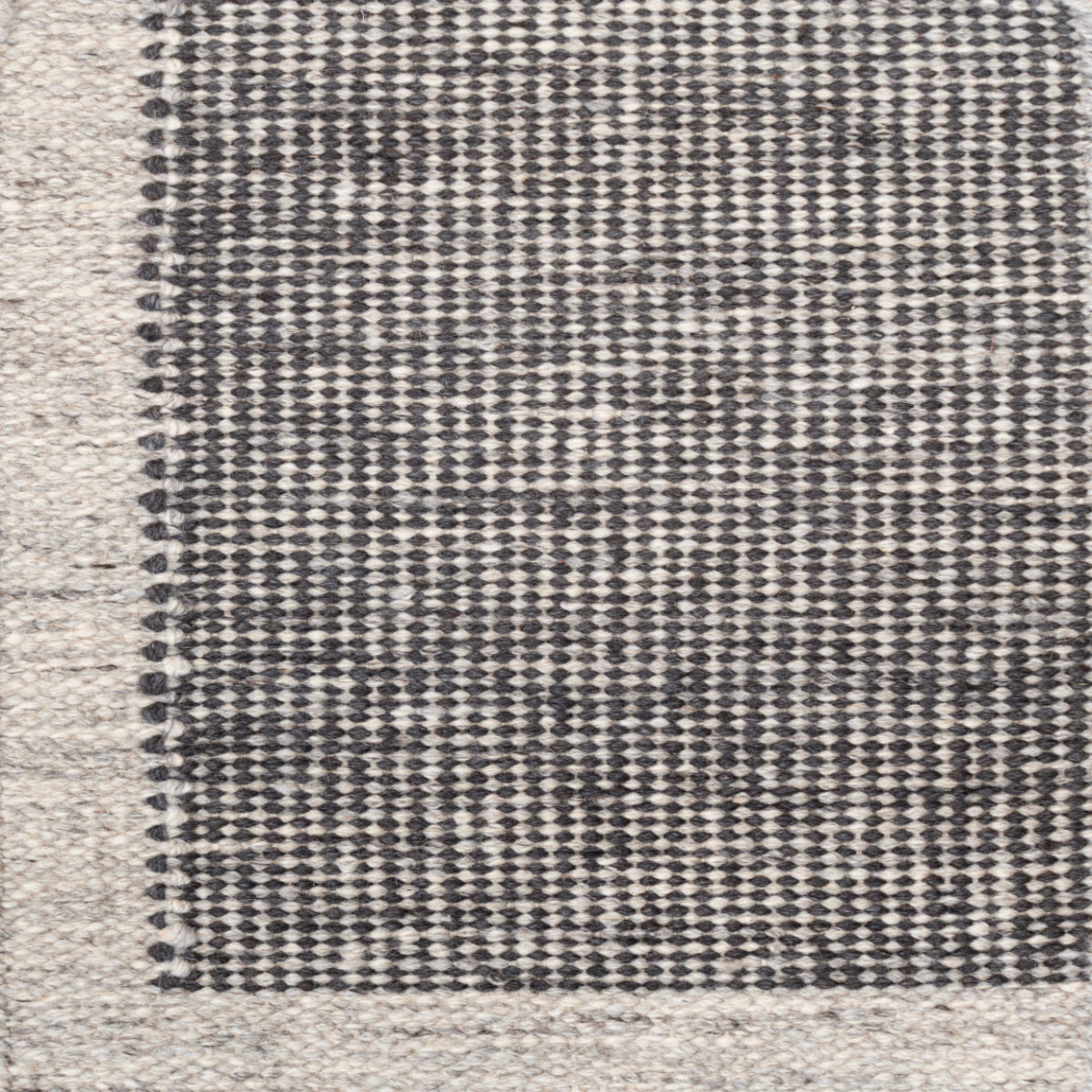 Pathra : Carbon trace afghan wool rug product view in neutral tones