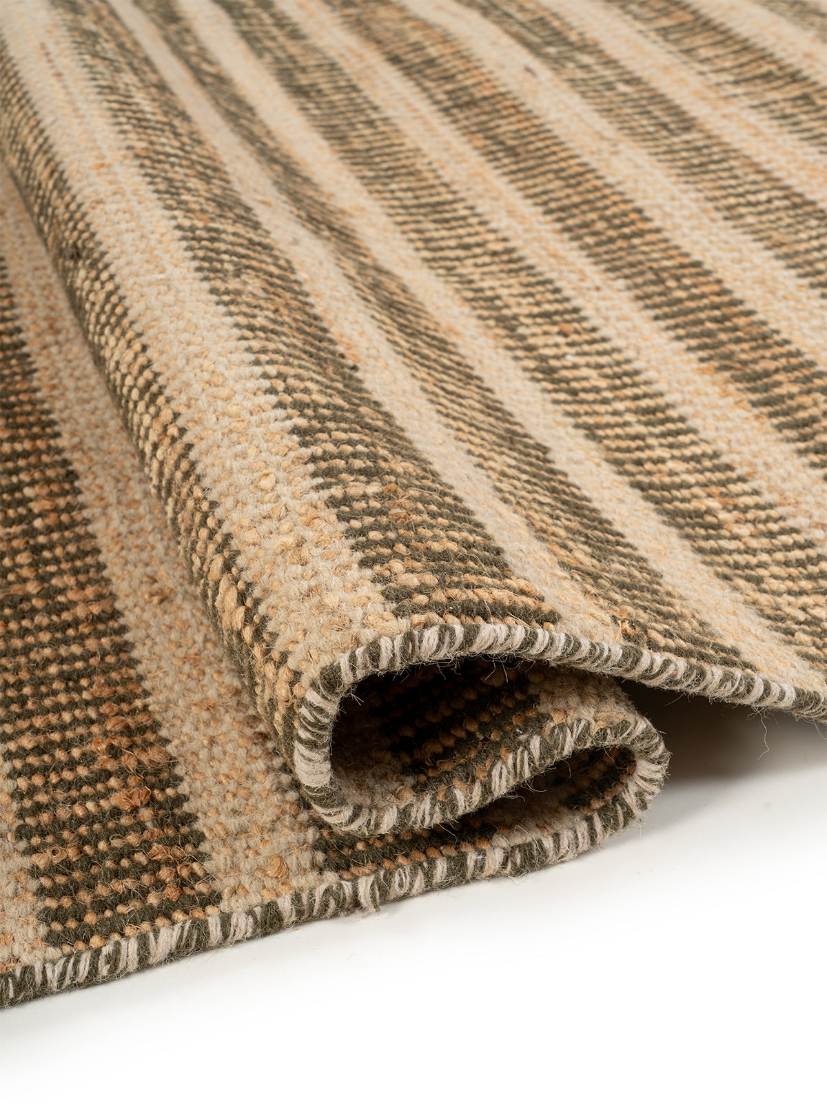 Pinstripe Texture Wool Flatweave - texture detail showing wool surface