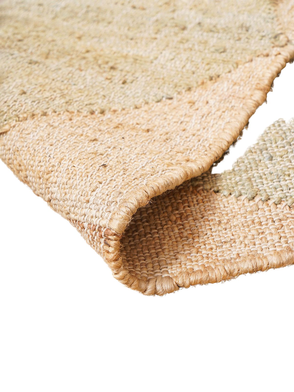 Pistachio Mirage Rug detail of the geometric pattern in jute
