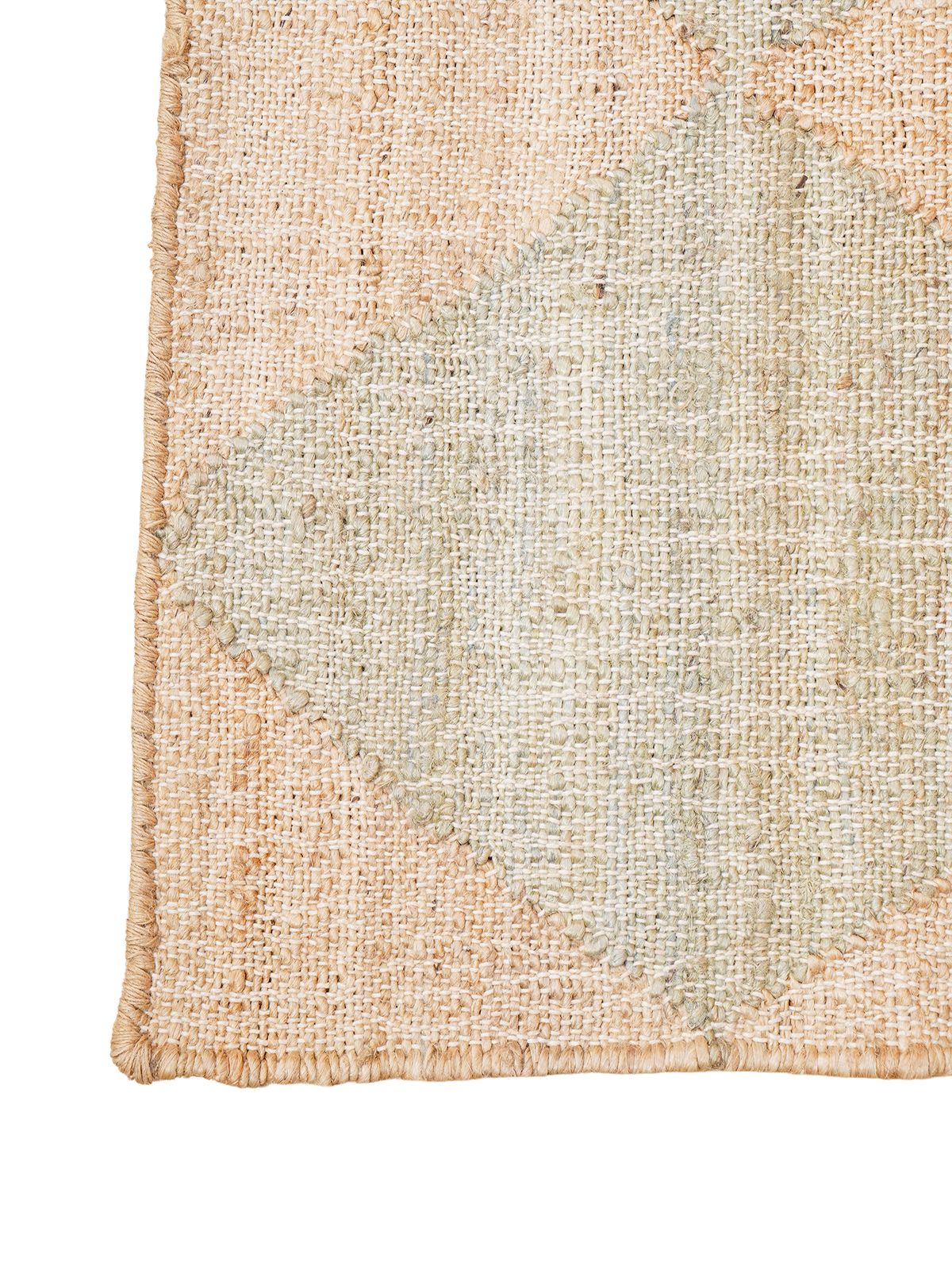Pistachio Mirage Rug jute rug styled in a living room interior