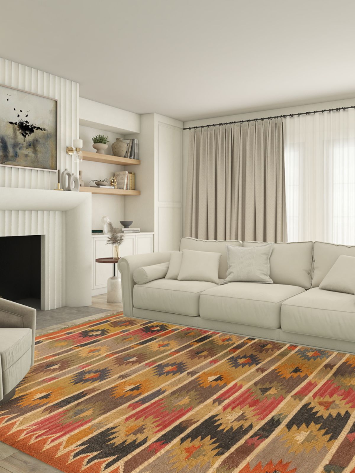 Prism Pinnacle Kilim Rug - additional product view showing the cotton rug