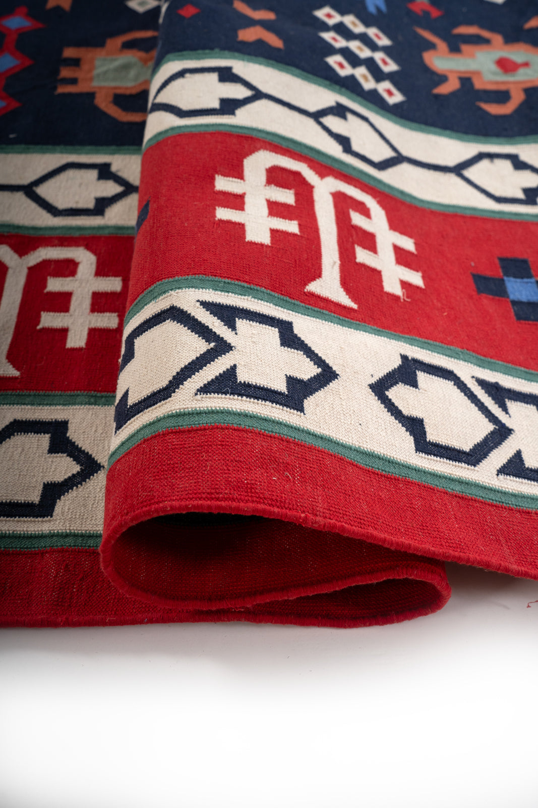 Pushkar Splendor Vintage Dhurrie - additional product view showing the cotton rug