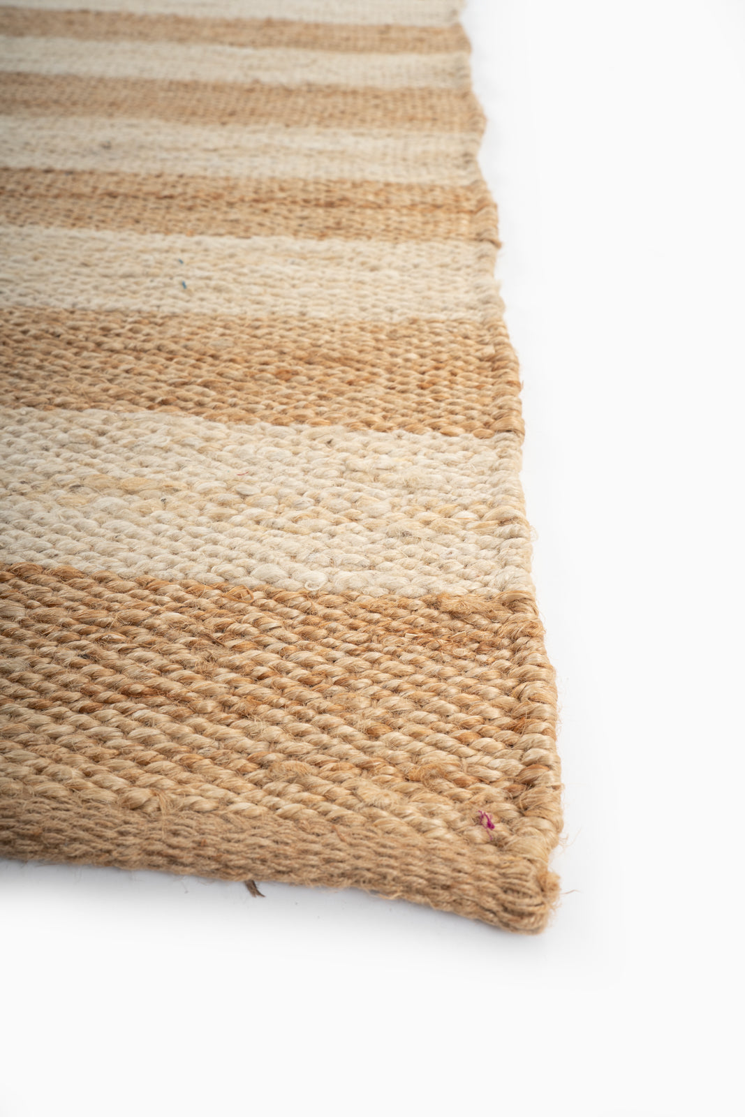 Rasht striped Hemp rug - hemp runner laid in a hallway view
