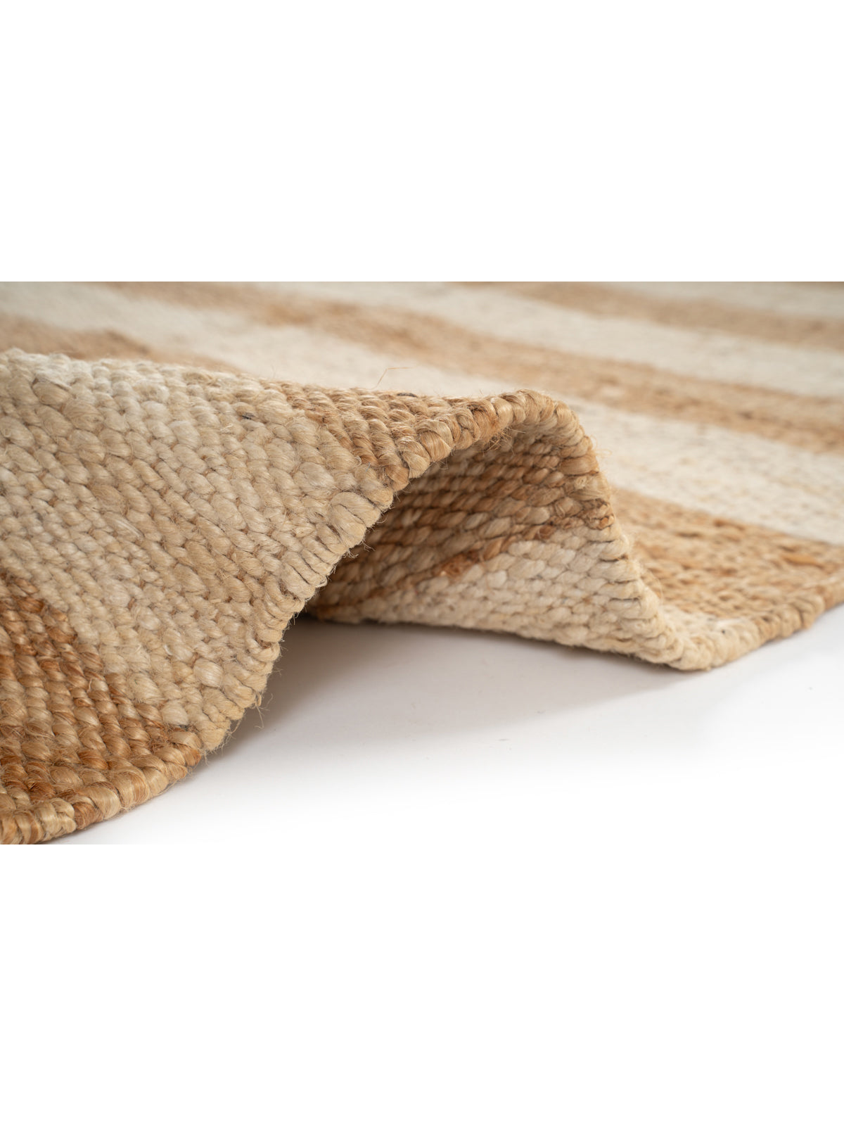 Rasht striped Hemp rug - hemp runner laid in a hallway view