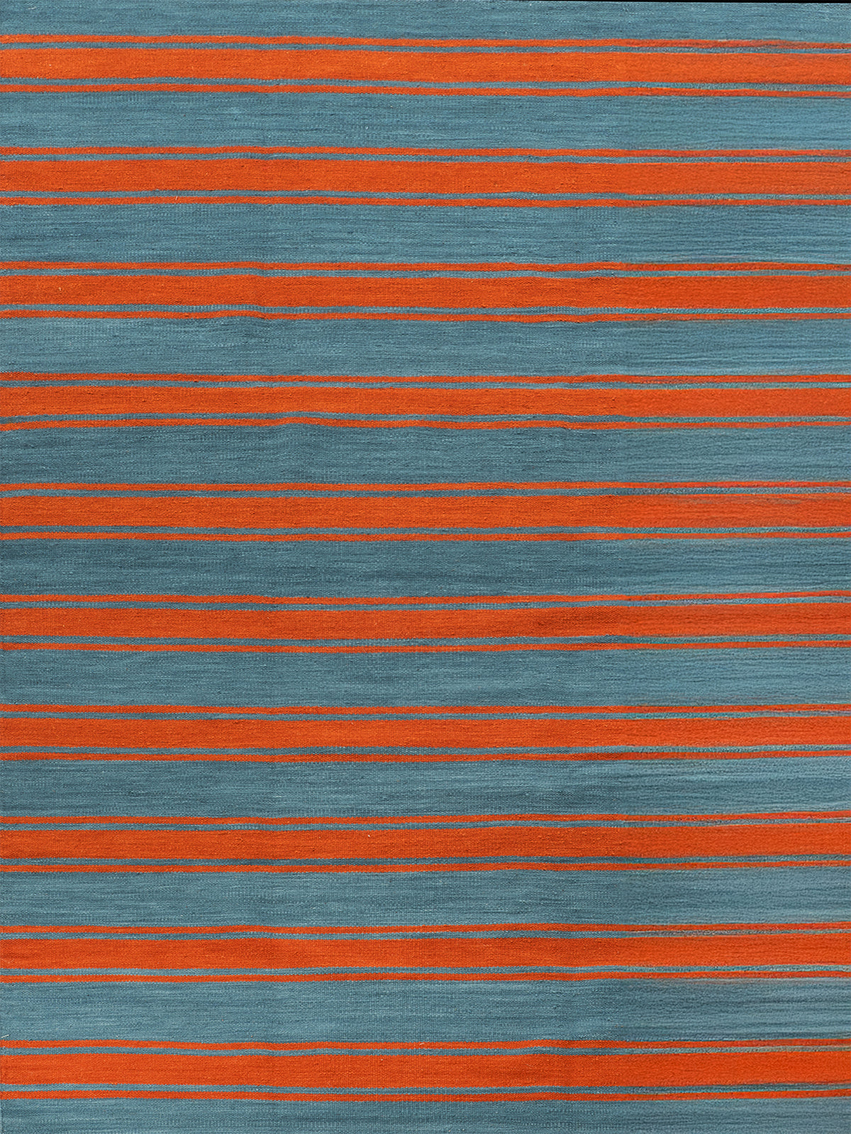 Retro Block Stripe Wool Flatweave wool rug in multicoloured tones