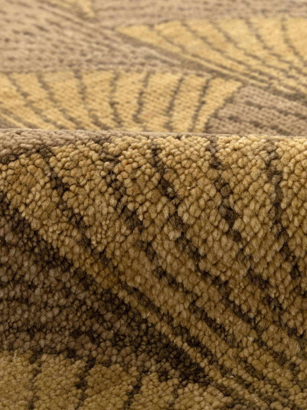 Retro Rustic detail of the striped wool surface and edge finishing