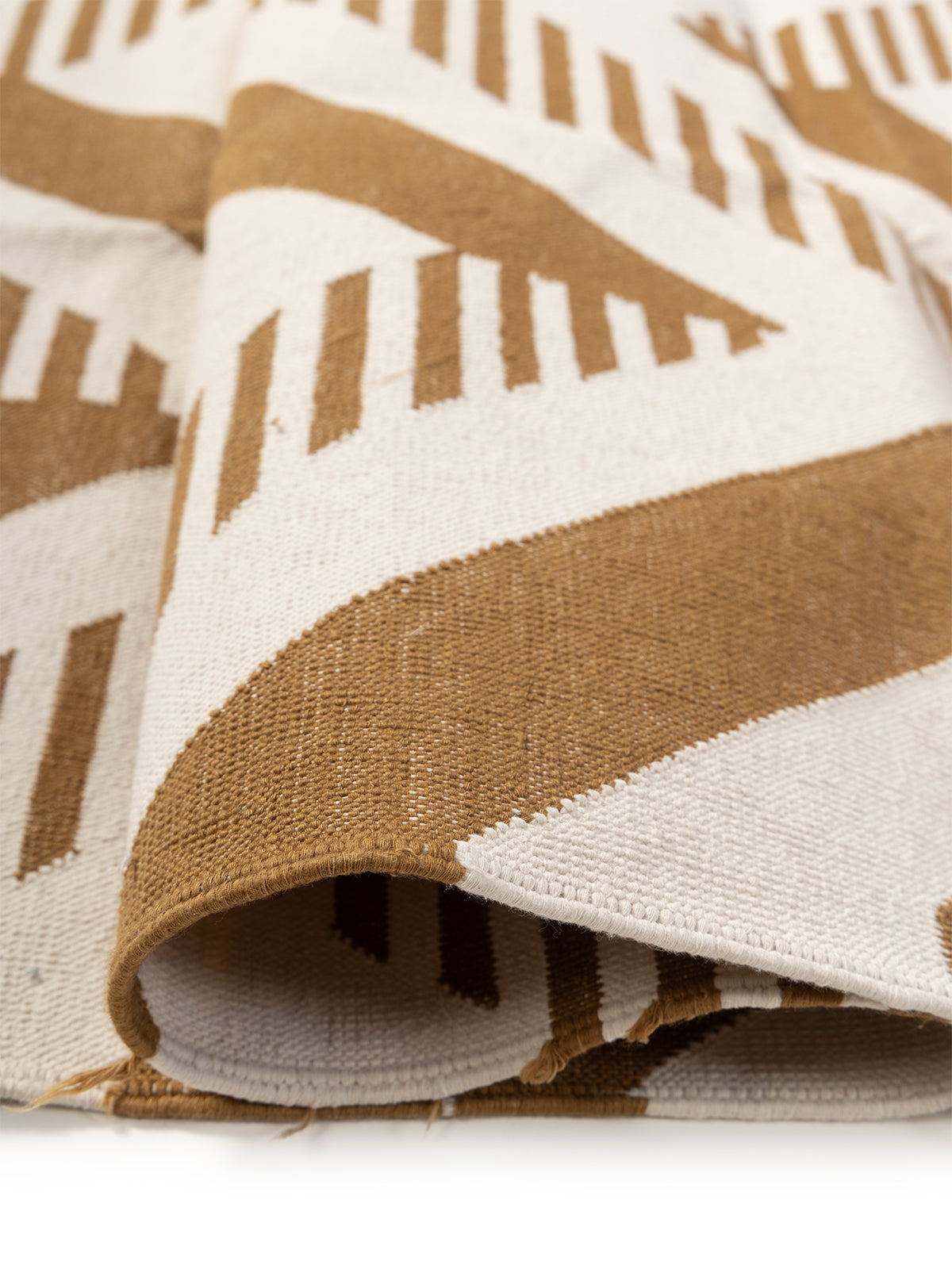 Ridgeway Chevron Rug-Mustard - additional product view showing the cotton rug