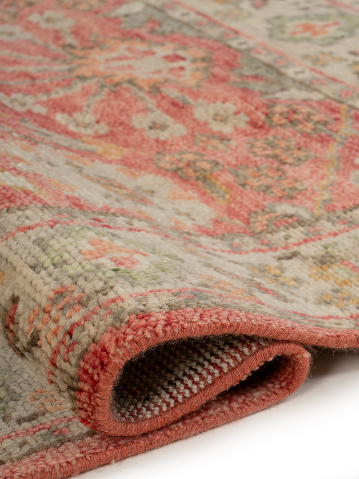 Rose Haven Wool Rug - additional product view showing the handspun wool rug