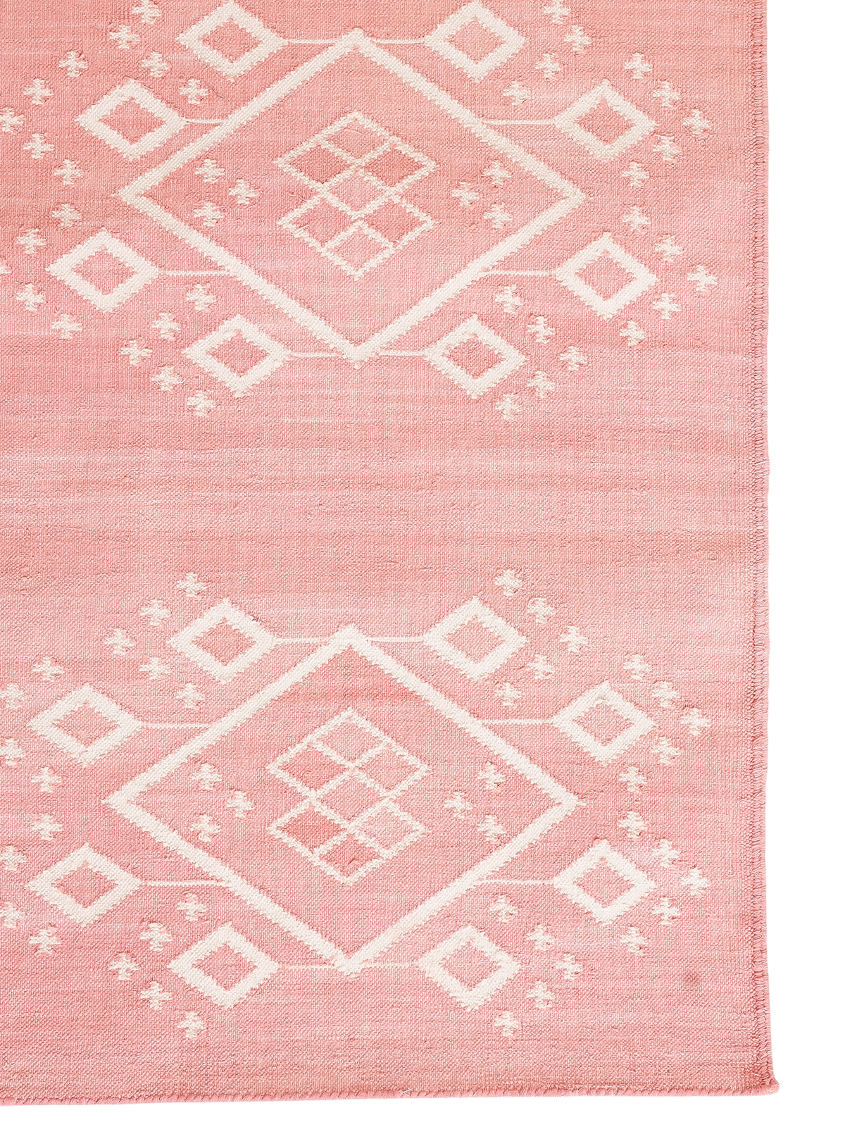 Rosevale Cotton Flatweave Rug cotton rug styled in a living room interior