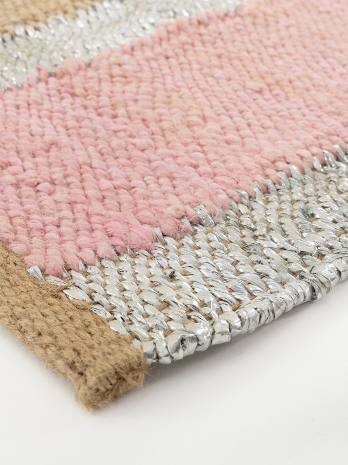Rosewood Striped Jute Rug close-up showing the jute weave and striped pattern