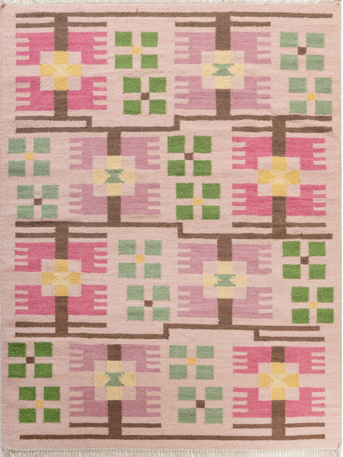 Rosy Prism Wool Rug wool rug in pink tones