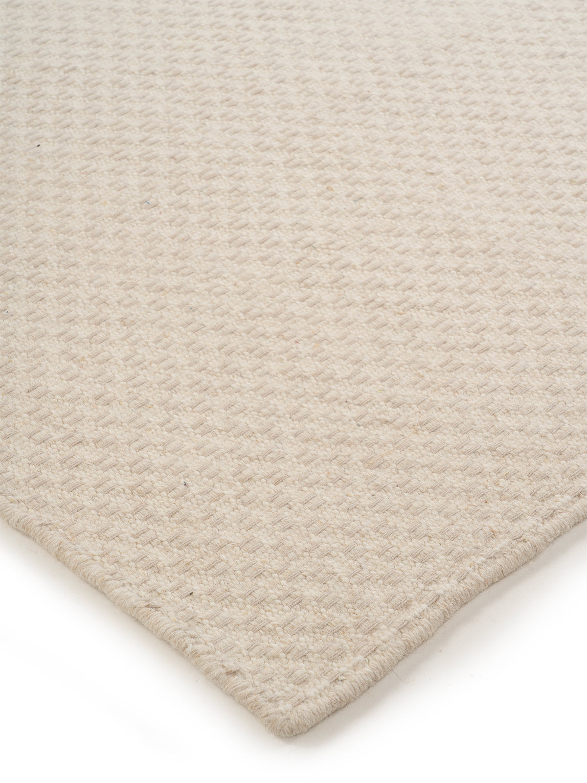 Rustic Diamond Check Wool Rug close-up showing the wool weave and geometric motif