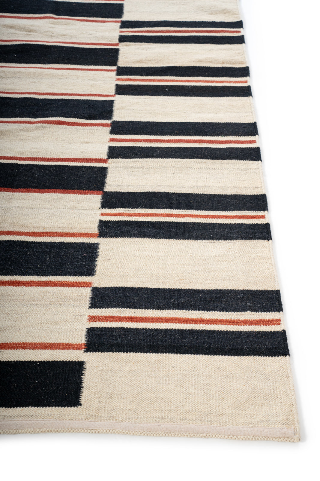 Rustic Ember Weave Rug wool rug styled in a living room interior