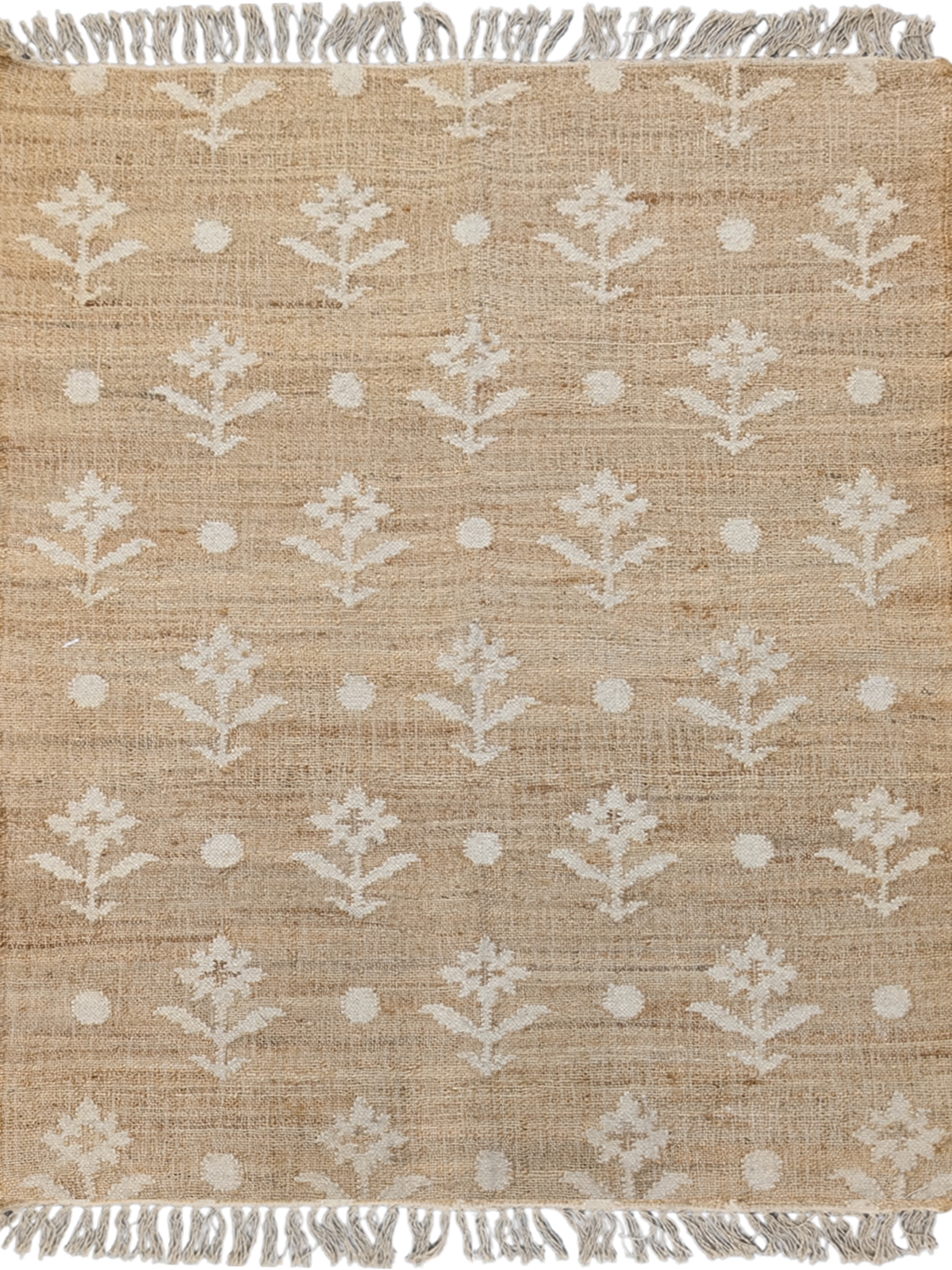 Rustic Petals cotton rug in multicoloured tones