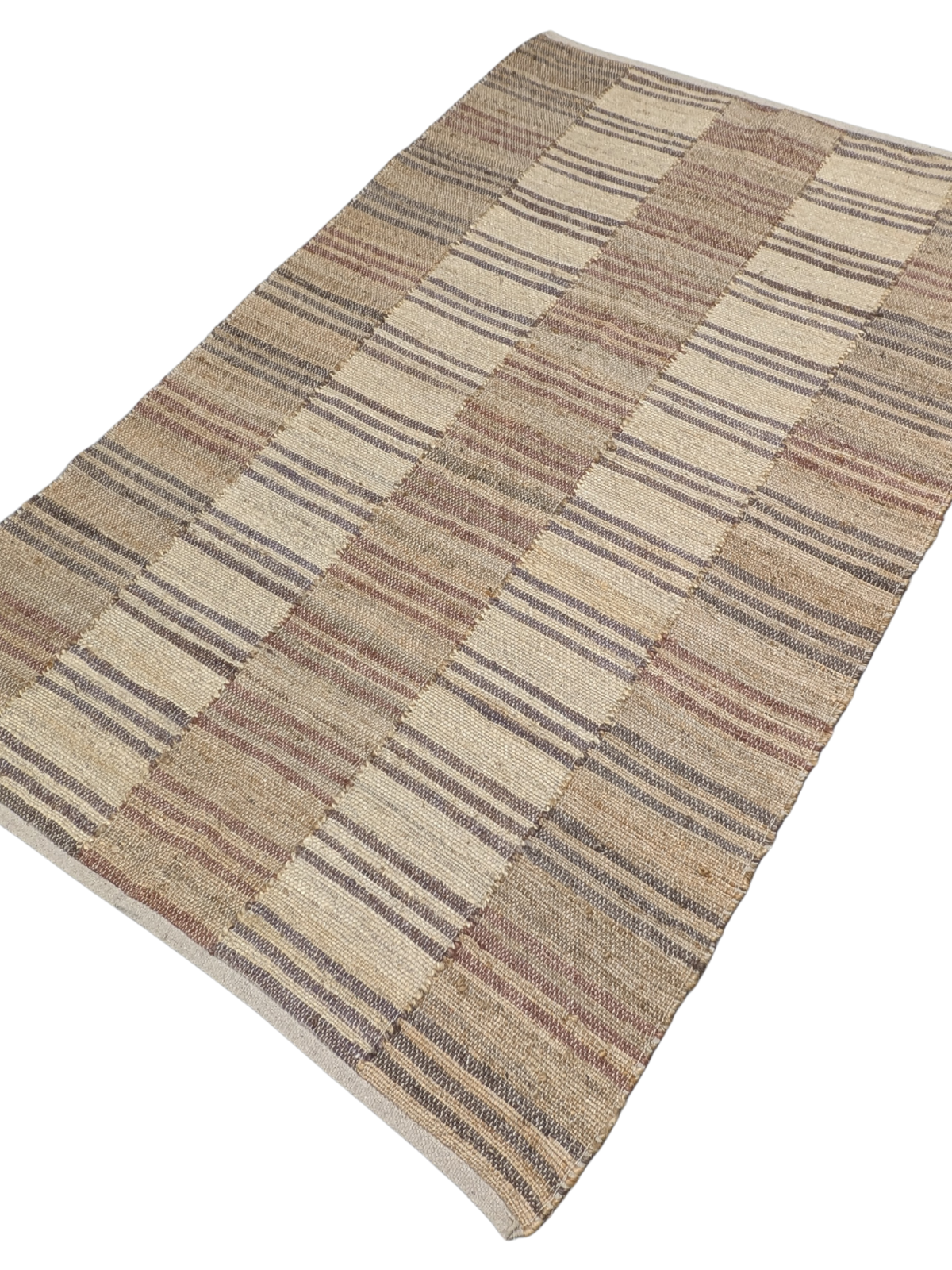 Rustic Stride Flatweave Rug cotton rug styled in a living room interior