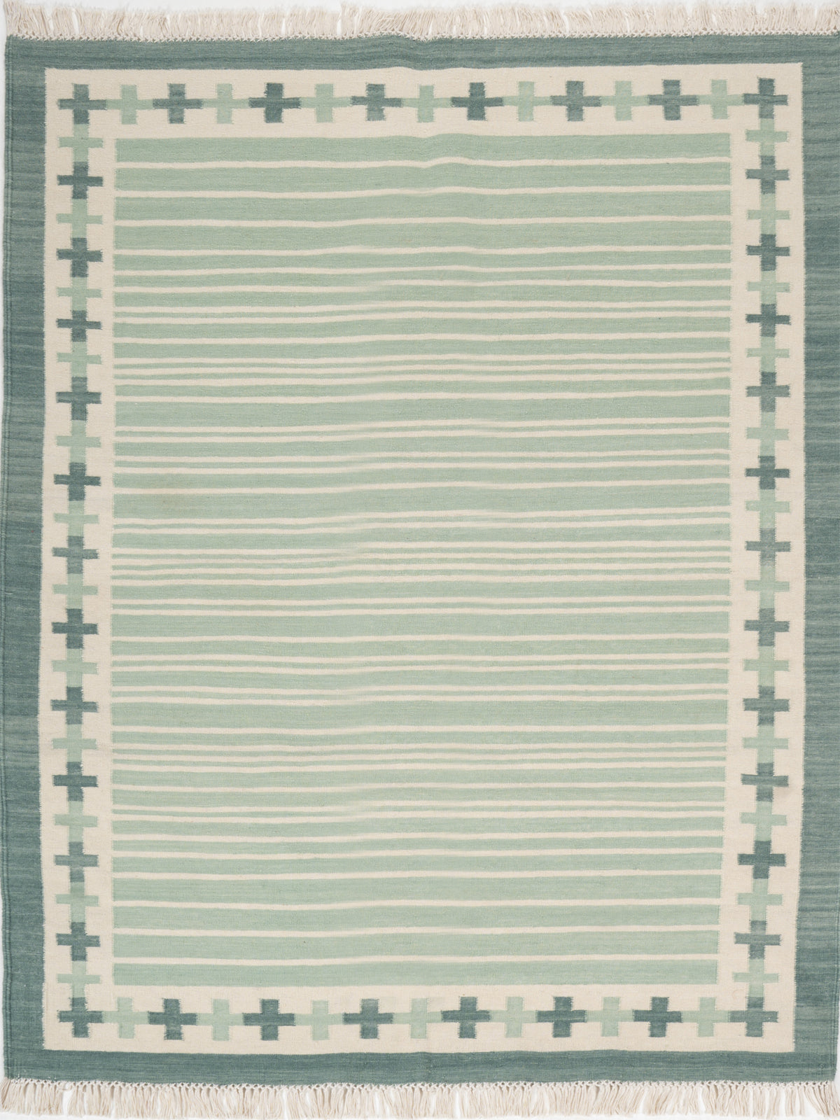 Sage Comfort Flatweave Rug cotton rug in green tones
