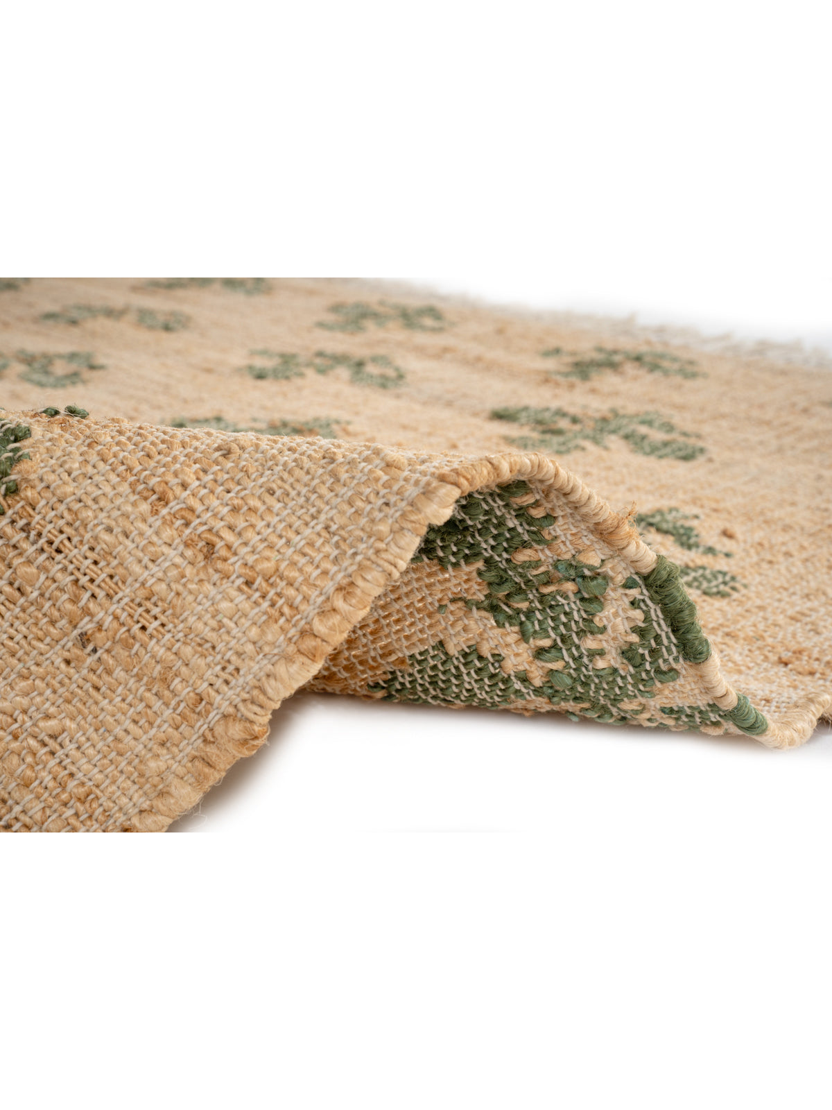 Sage Mughal Blossom Rug - additional product view showing the wool rug