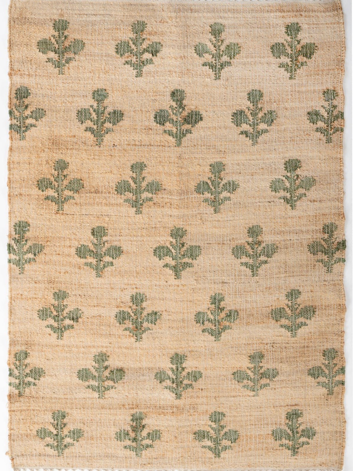 Sage Mughal Blossom Rug wool rug in green tones