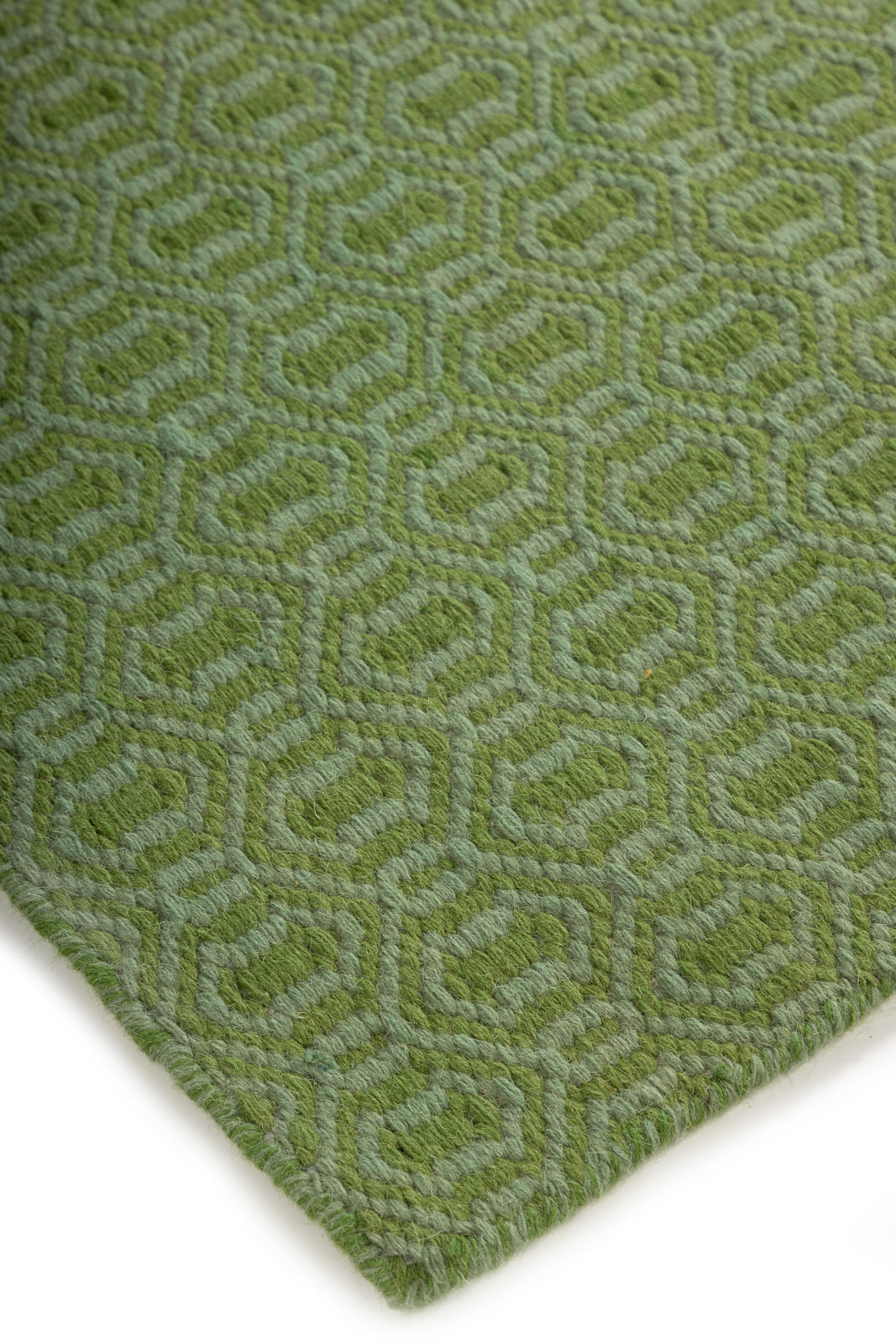 Sagefield Flatweave close-up showing the wool weave and surface texture