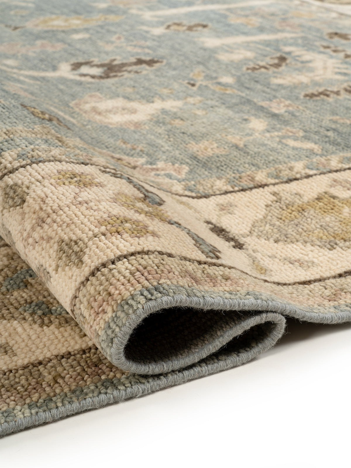Samarkand Meadow - additional product view showing the handspun wool rug