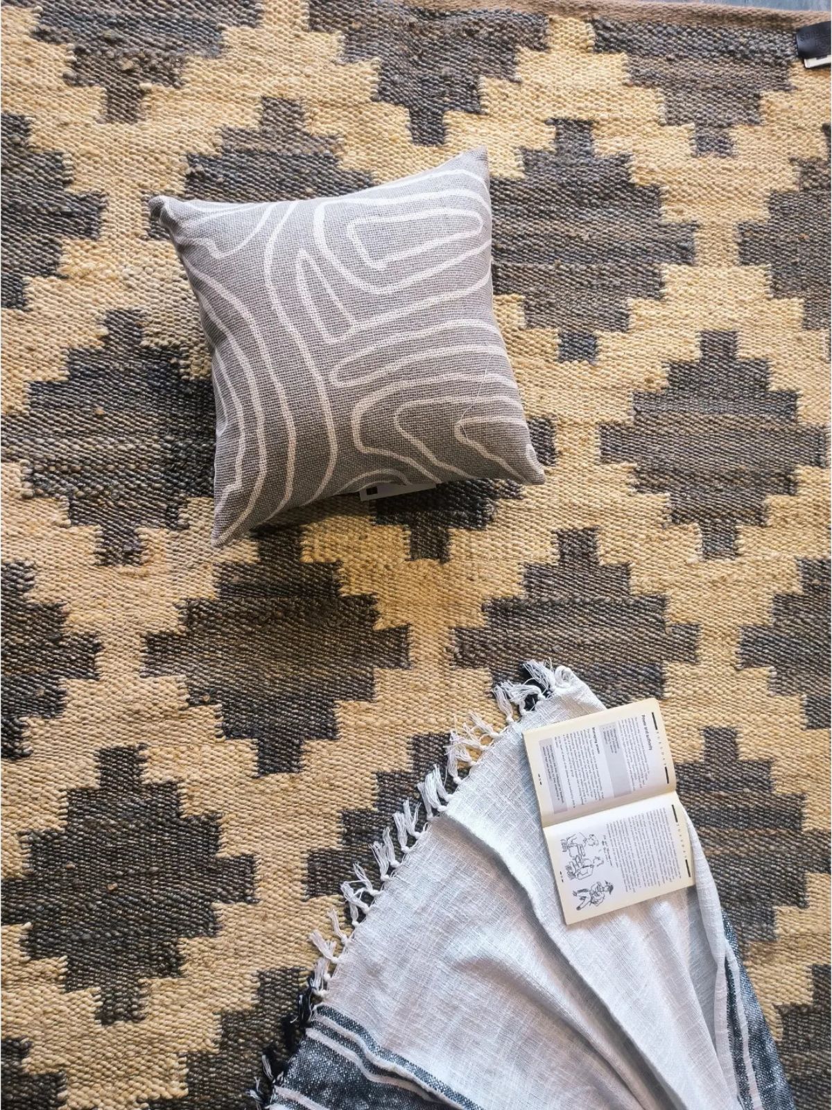 Sand and Shadows Bengal Jute Rug jute rug in neutral tones