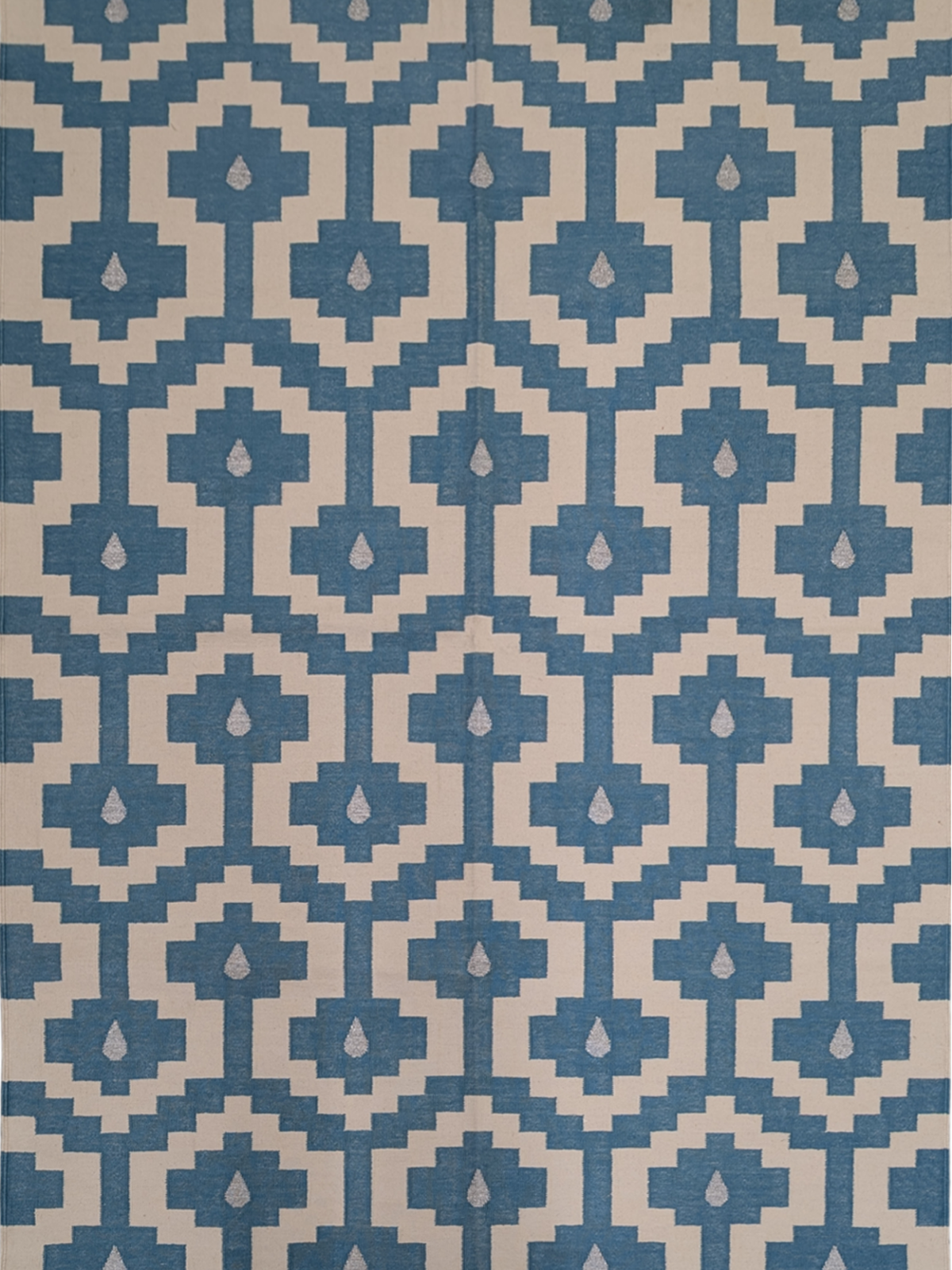 Santorini Steps Flatweave Rug cotton rug in blue tones